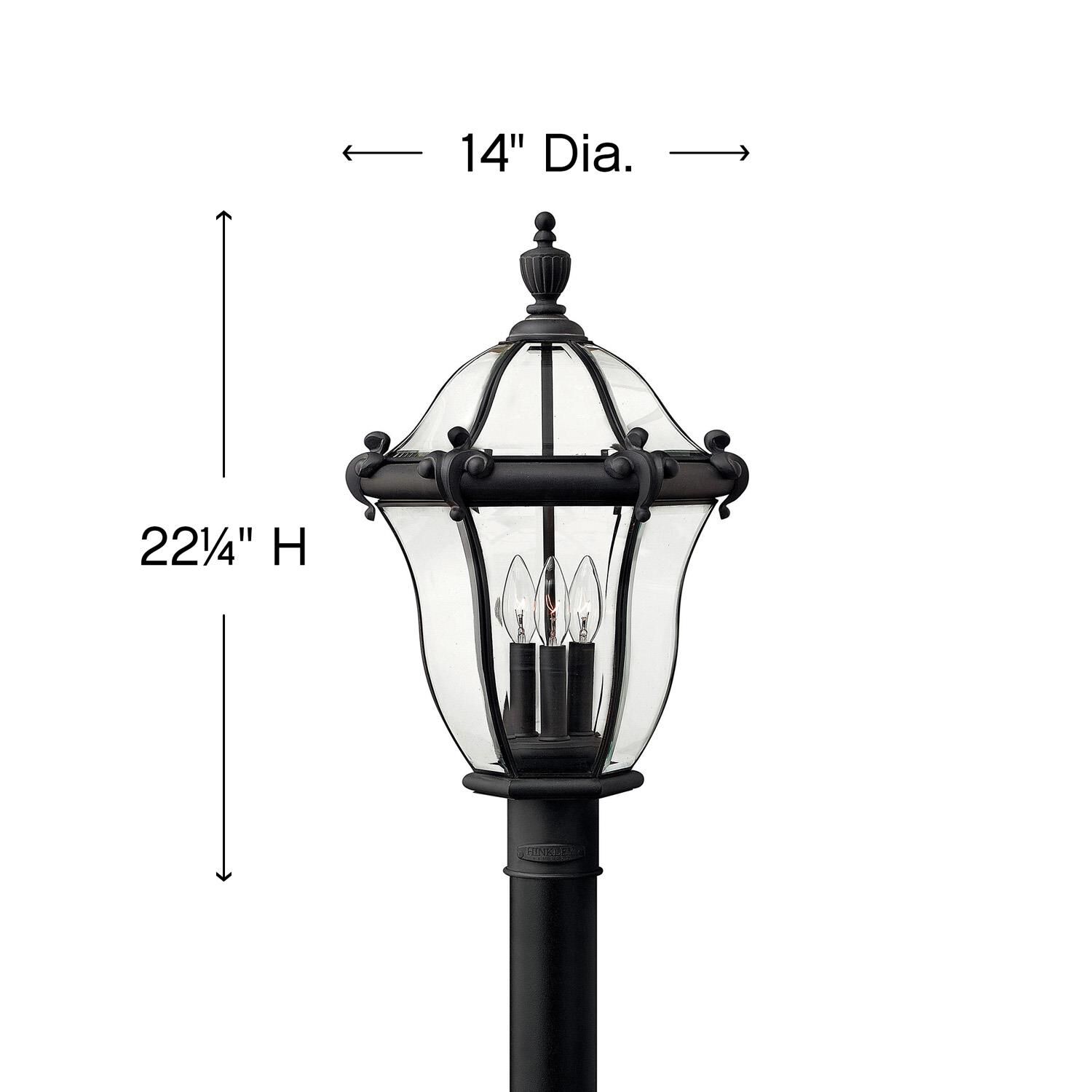 San Clemente 22 Inch Tall 3 Light Outdoor Post Lamp by Hinkley Lighting
