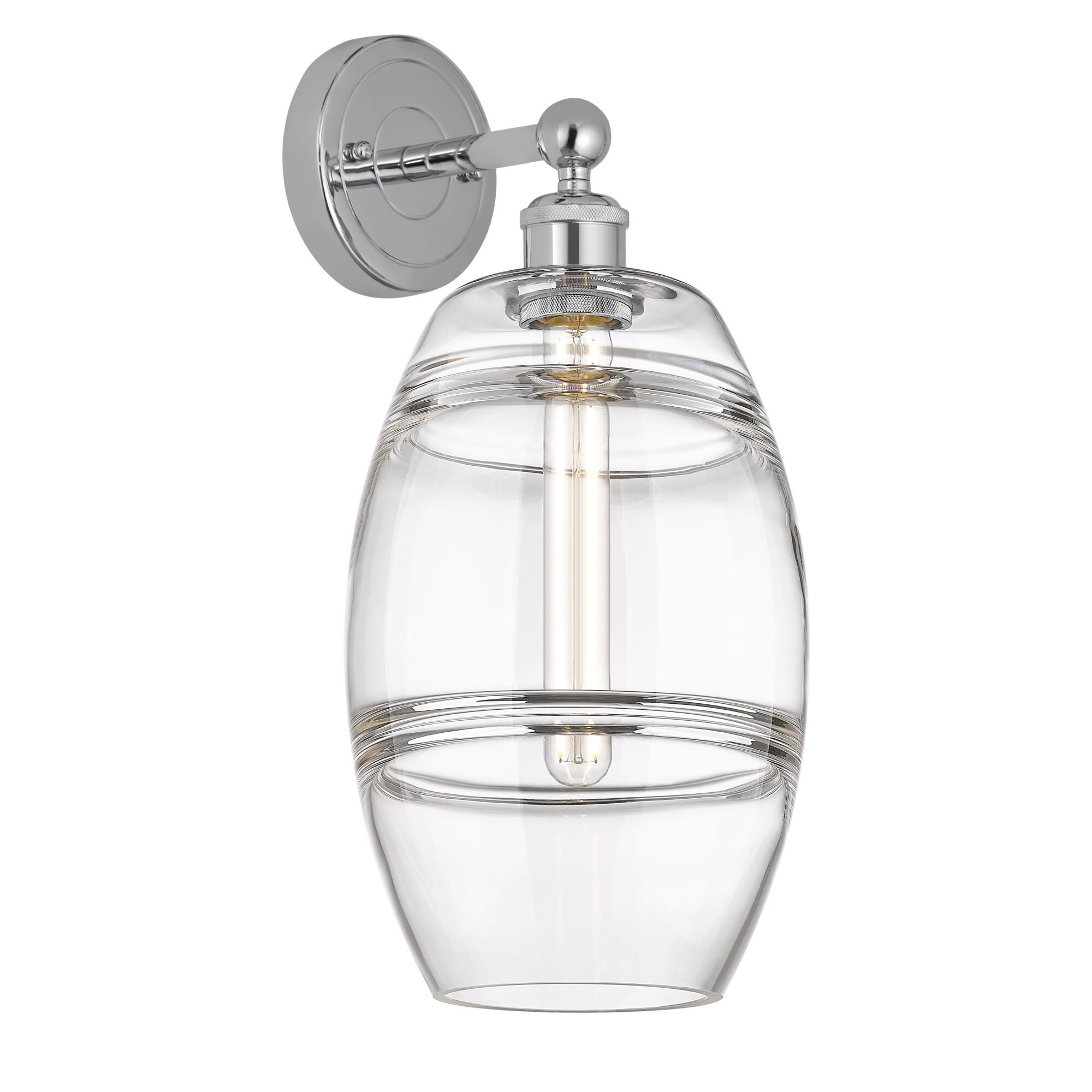 Shown in Polished Chrome finish and Clear glass