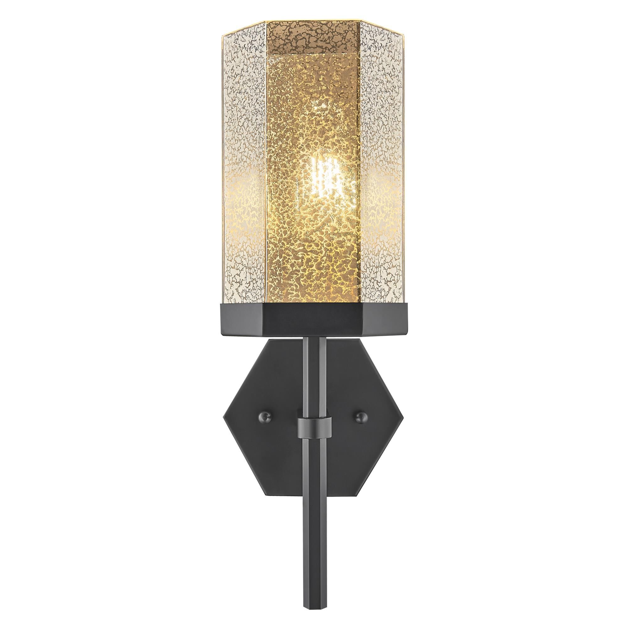 Shown in Matte Black finish and Mercury glass