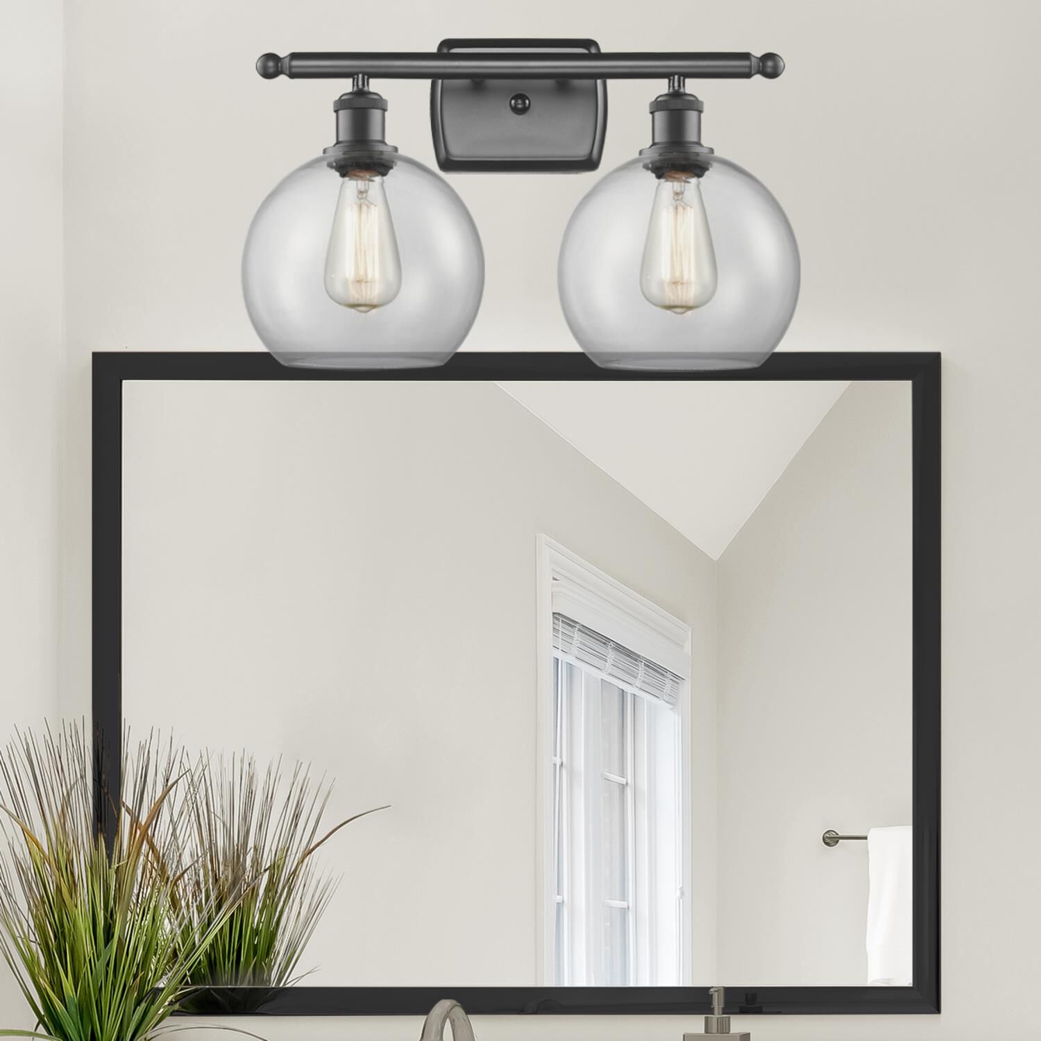 Shown in Oil Rubbed Bronze finish and Clear glass