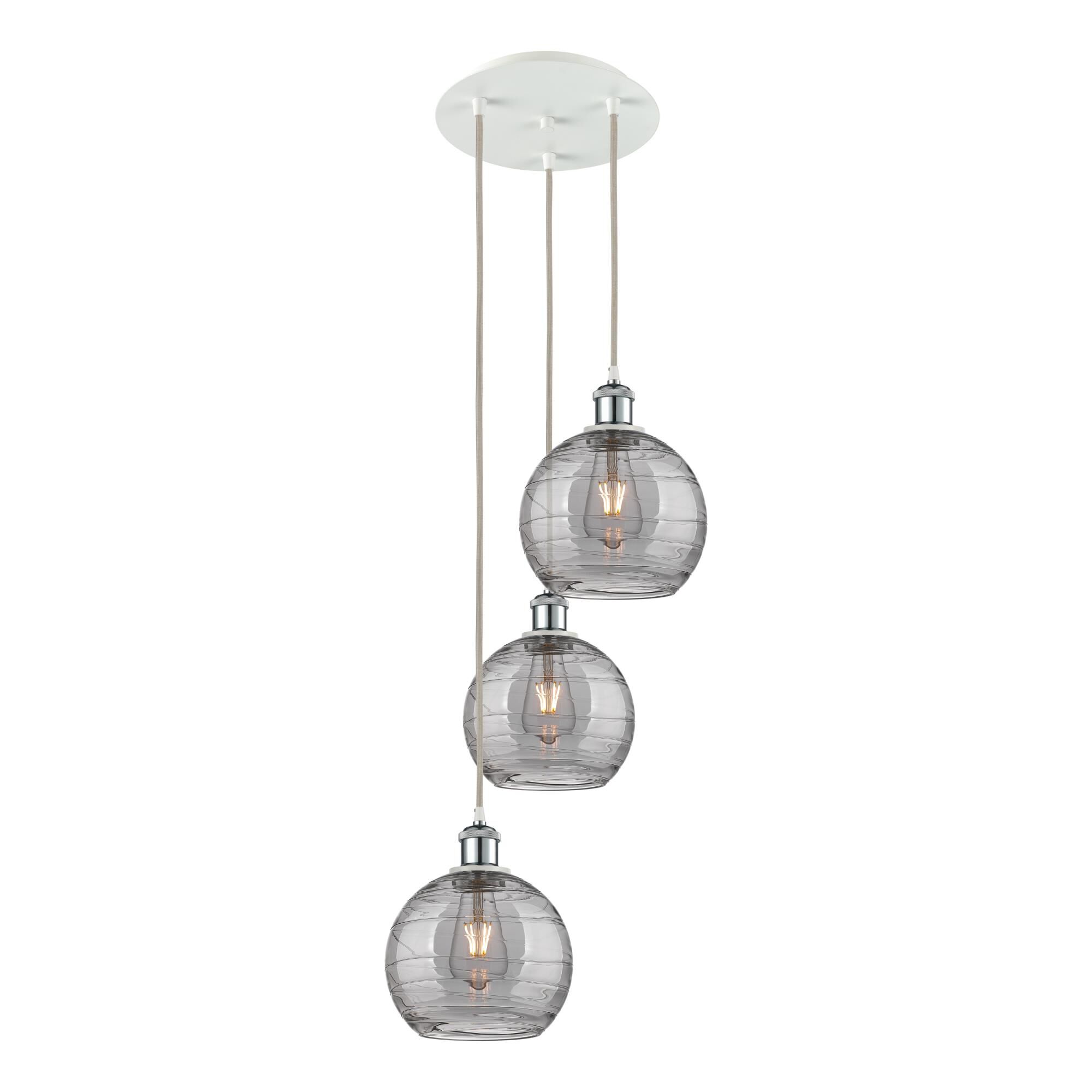 Bruno Marashlian Athens Deco Swirl 14 Inch 3 Light Multi Light Pendant by Innovations Lighting