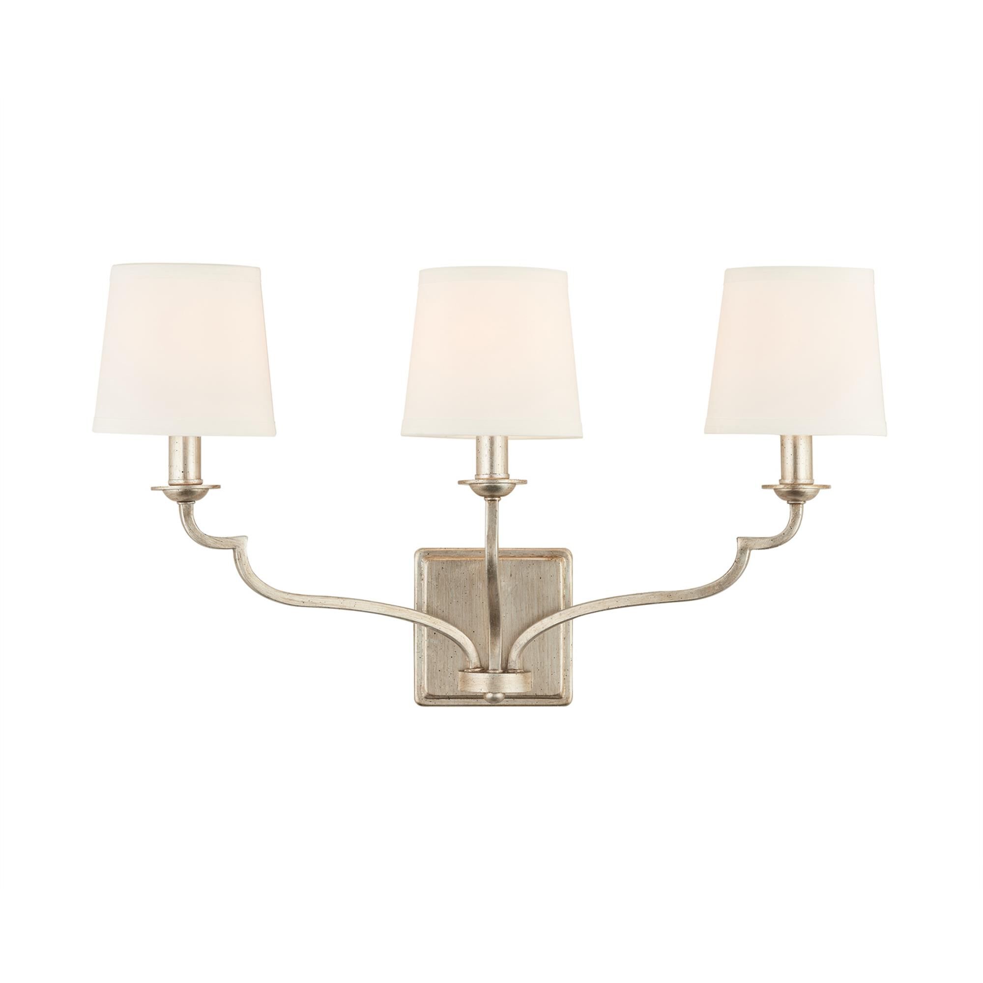 Shown in Winter Gold finish and 698 glass and White Stay-Straight Fabric s shade