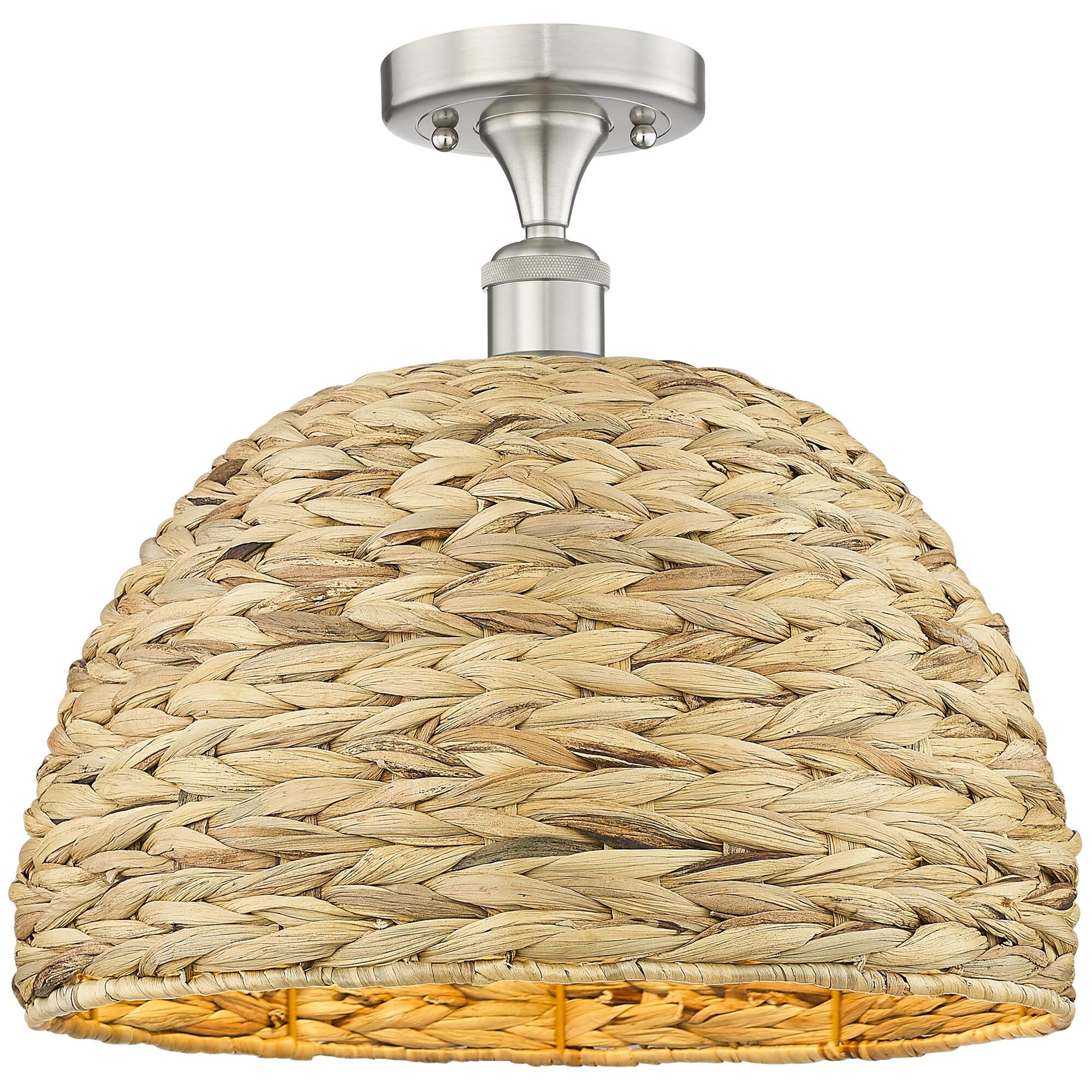 Shown in Brushed Satin Nickel finish and Natural shade