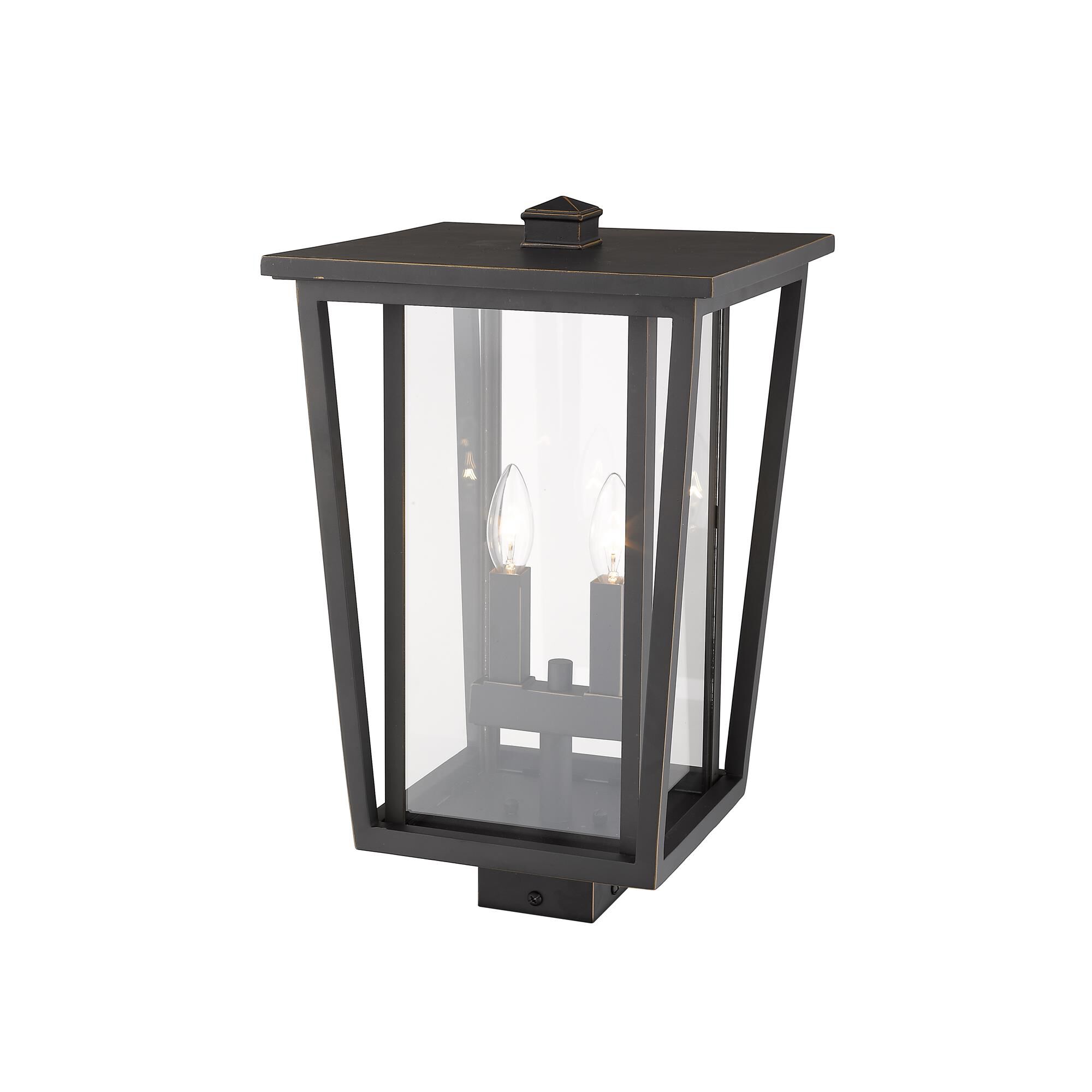 Shown in Oil Rubbed Bronze finish and Glass shade