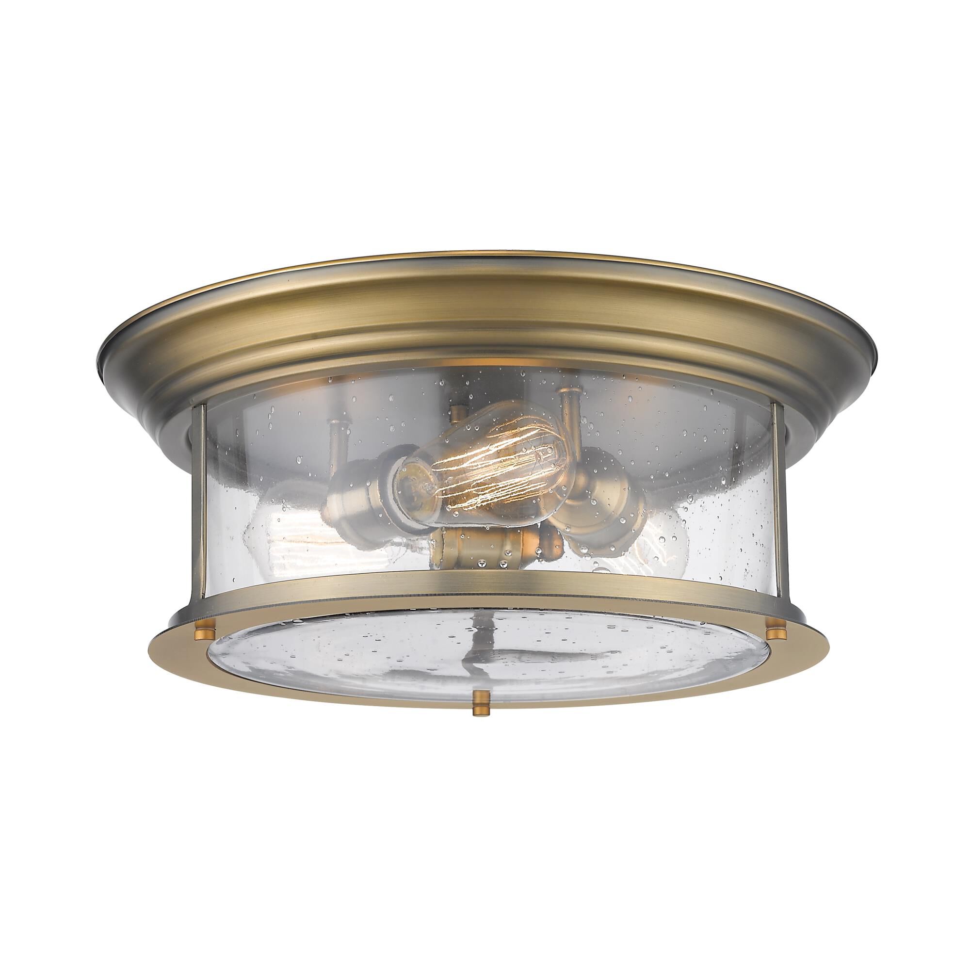 Shown in Heritage Brass finish and Glass shade