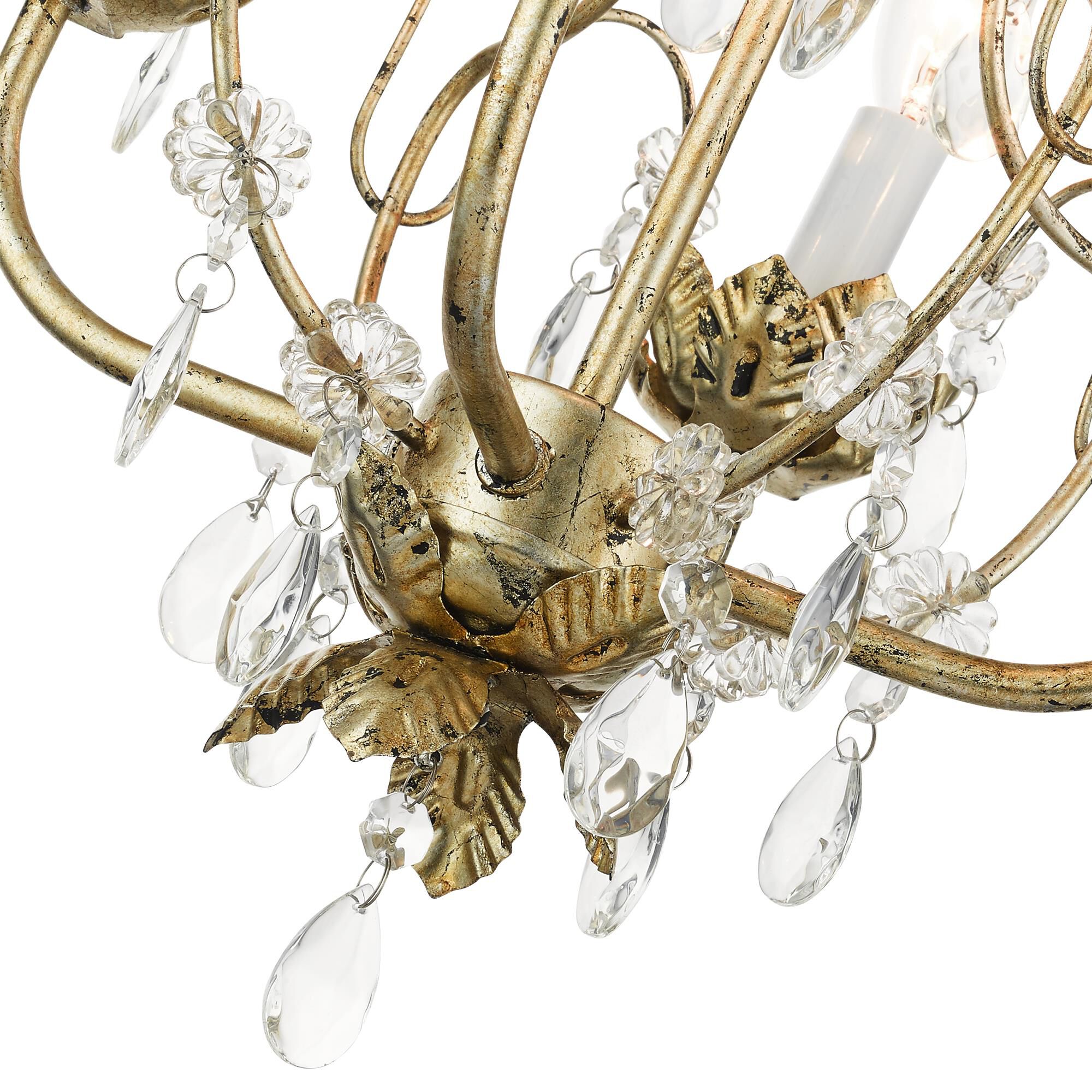Shown in Winter Gold finish and Clear Crystal Accents glass and Clear Crystal Accents shade