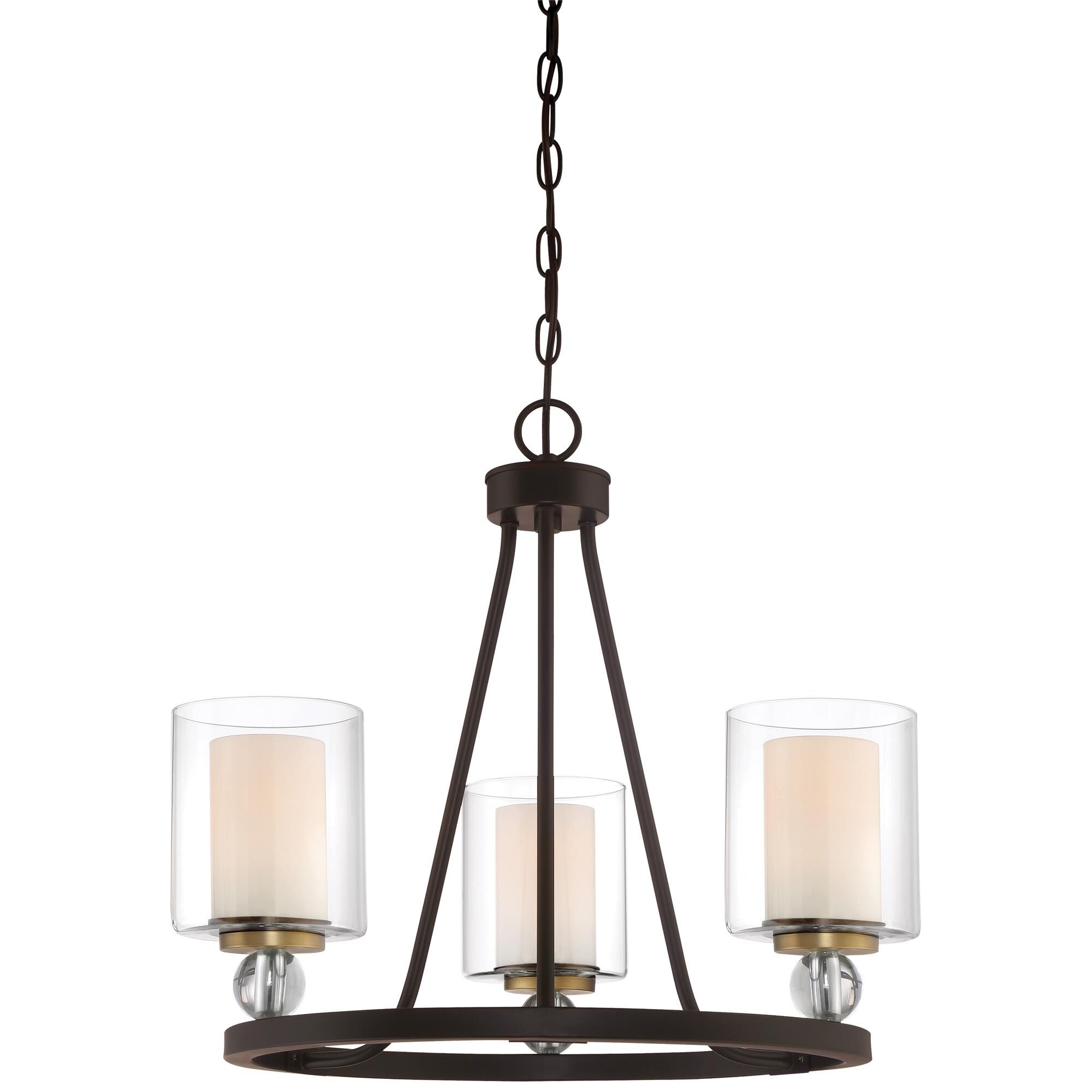 Shown in Painted Bronze W/Natural Brush finish and Clear  W/Interior Etched White glass