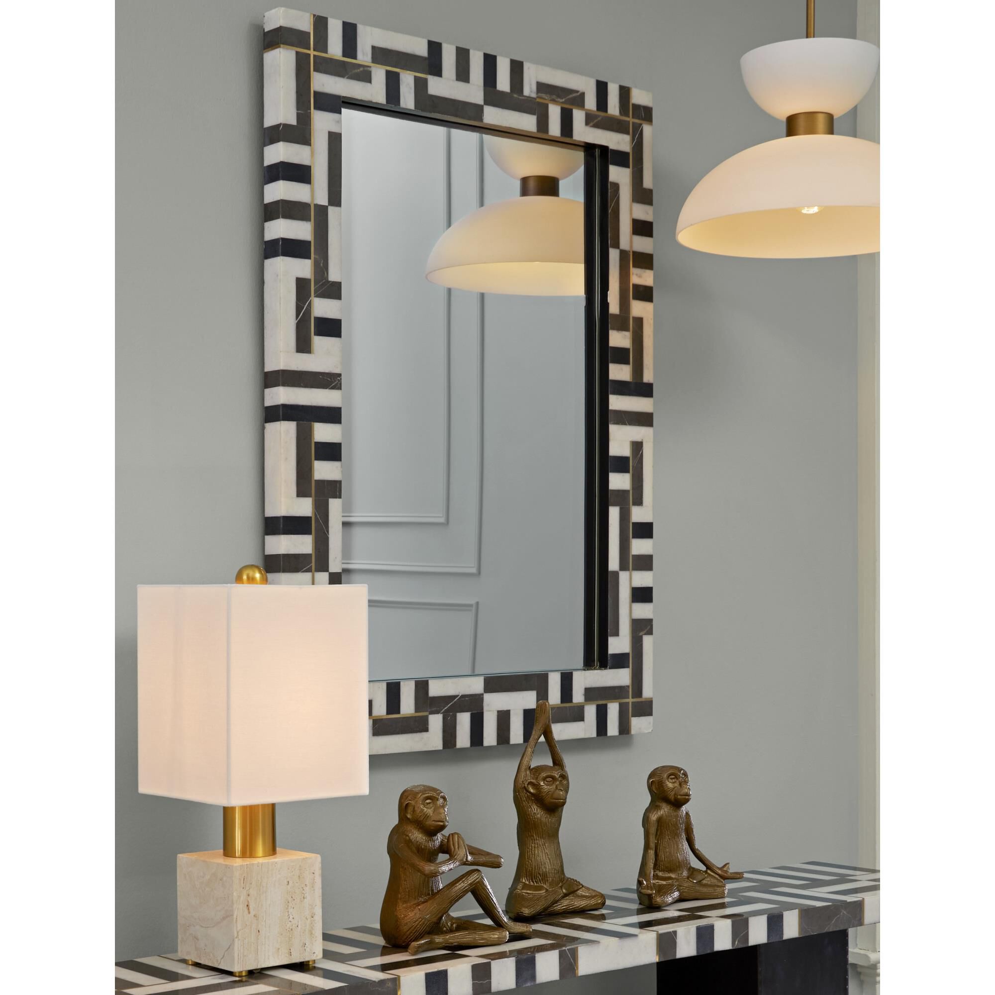 Shown in Natural/Brass/Mirror finish