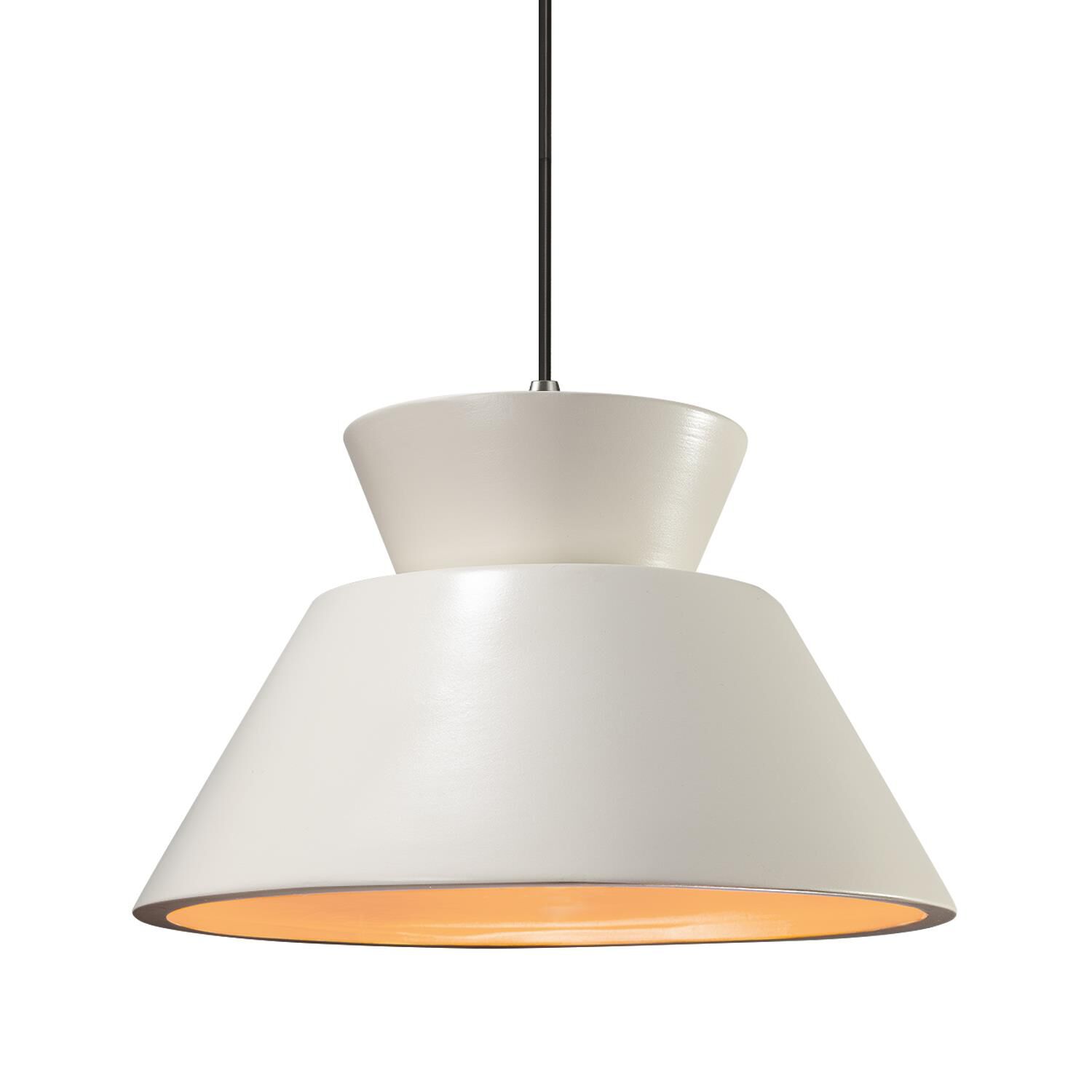 Shown in Polished Chrome finish and Matte White with Champagne Gold Internal shade