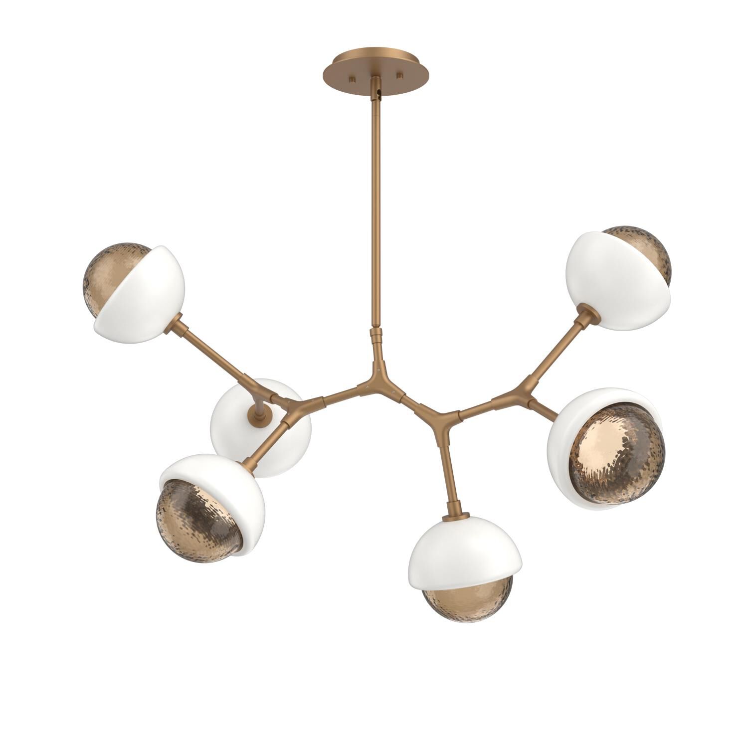 Shown in Novel Brass finish and Bronze glass and Salt White accent