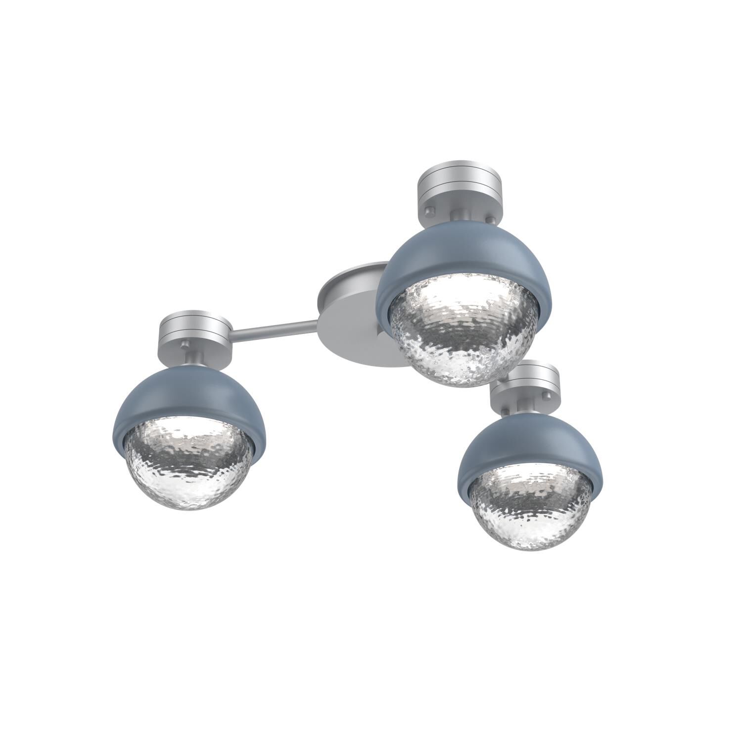 Shown in Classic Silver finish and Clear glass and Poppy Blue accent