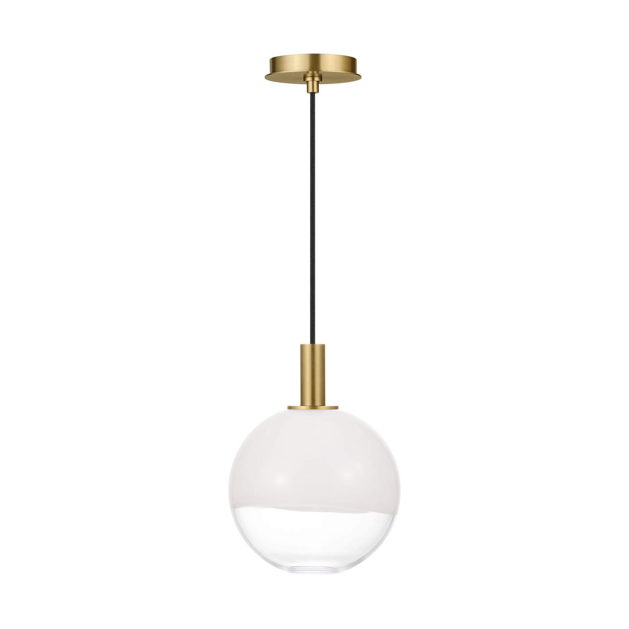 Shown in Burnished Brass finish and Milk and Clear Mix glass