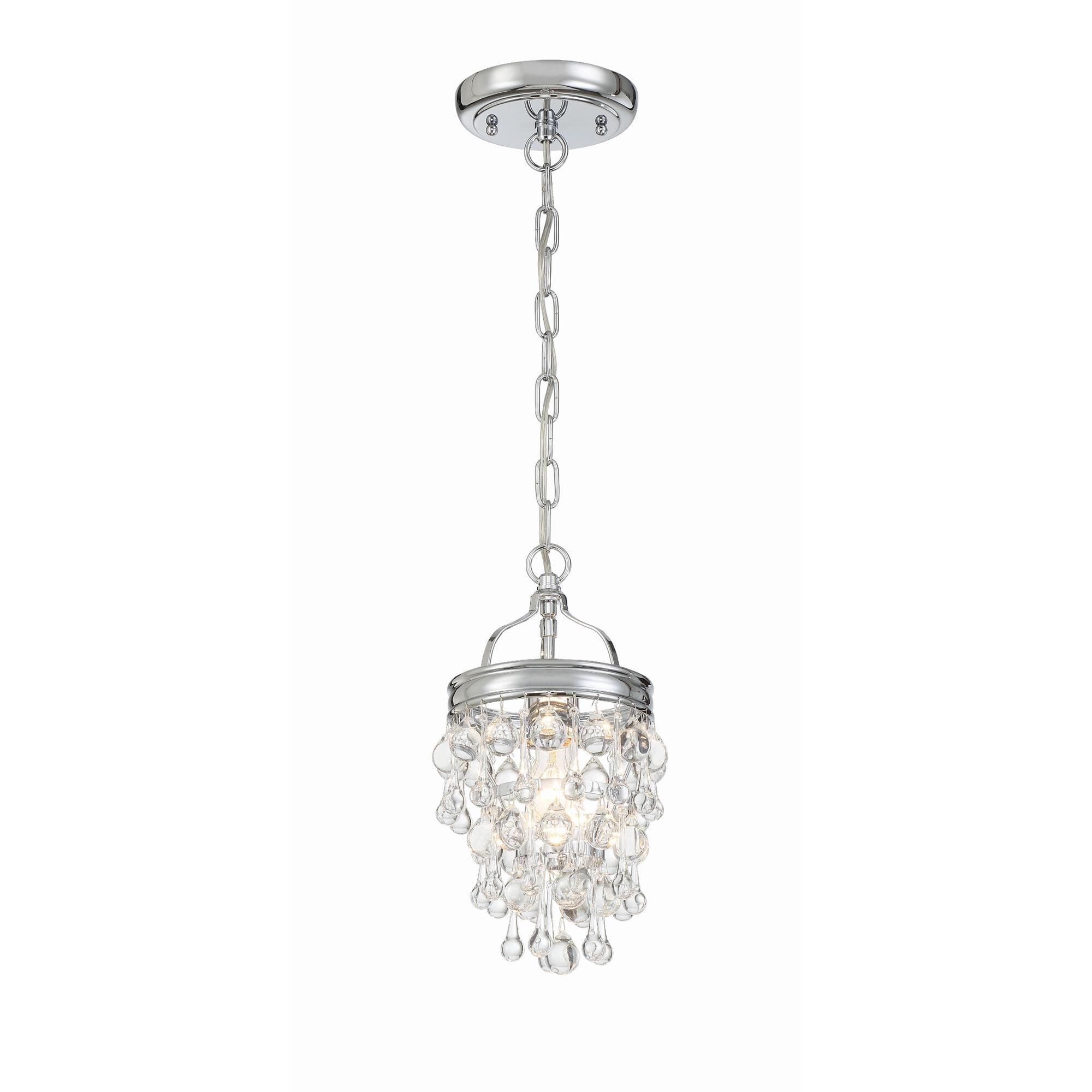 Shown in Polished Chrome finish and Clear Glass Drops crystal