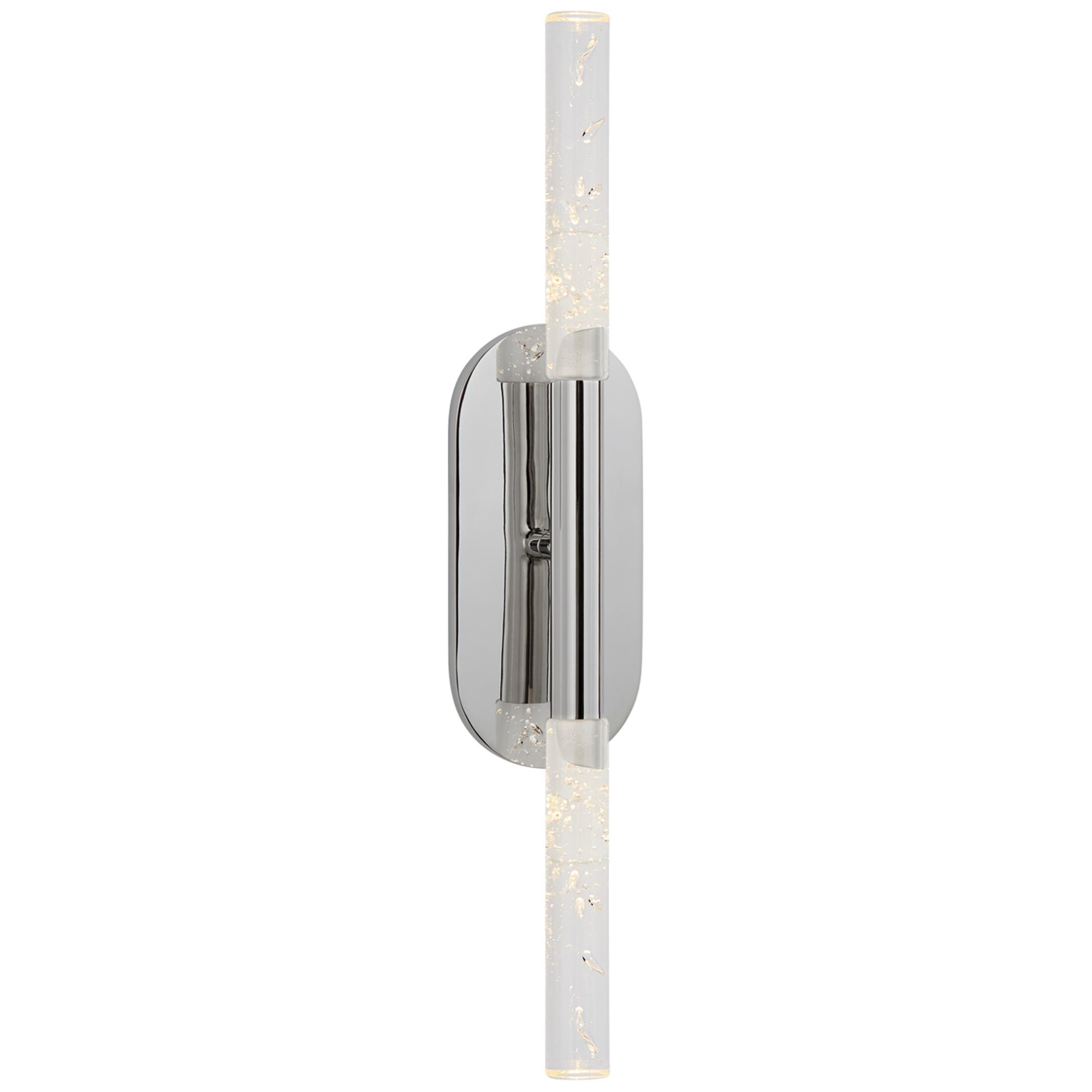 Shown in Polished Nickel finish and Seeded glass