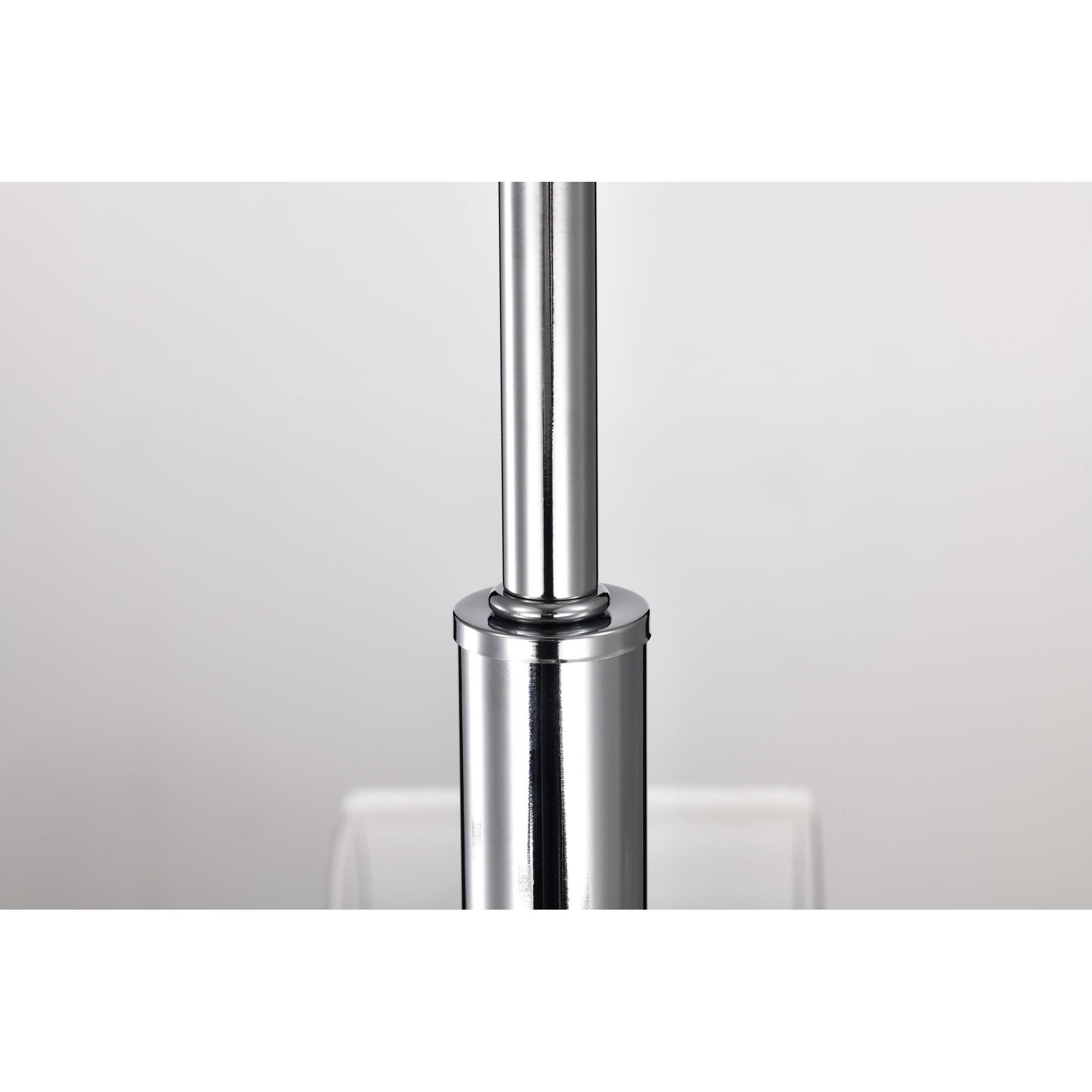 Shown in Polished Nickel finish and Clear glass