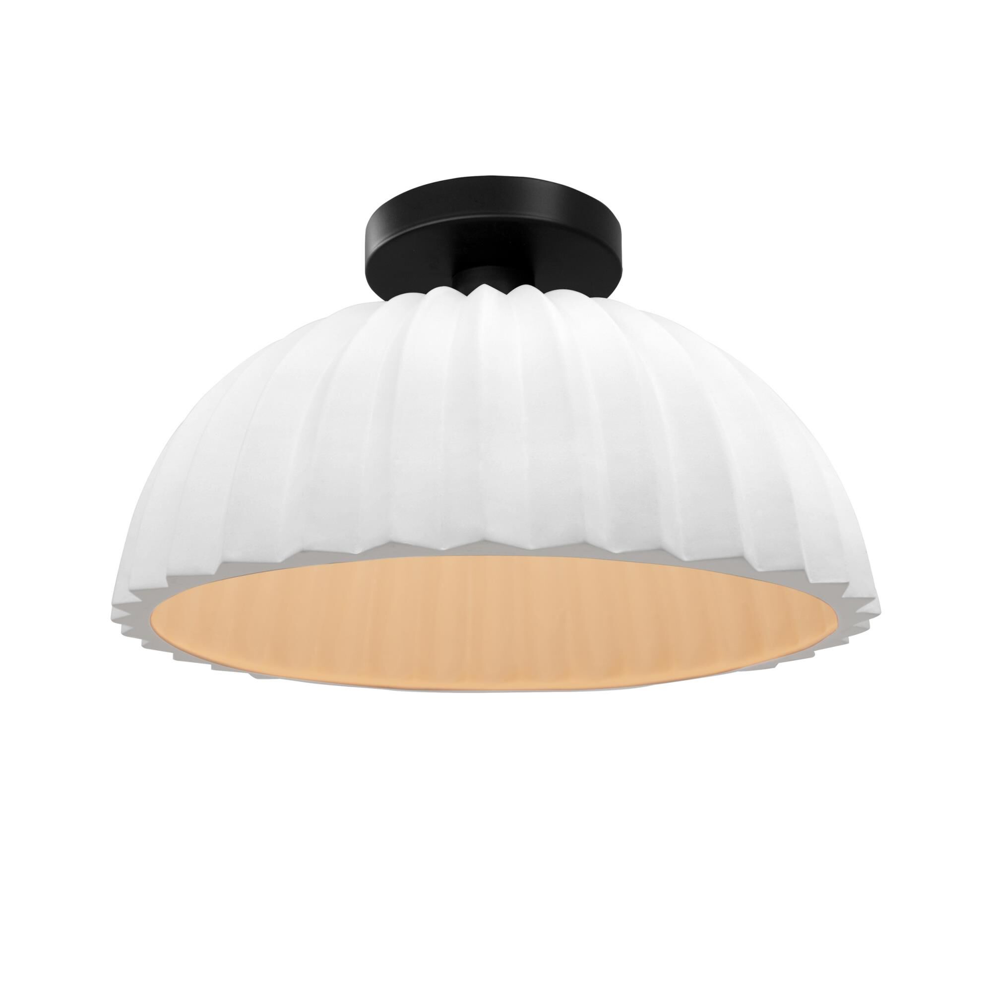 Pleated Dome 13 Inch Semi Flush Mount by Justice Design Group