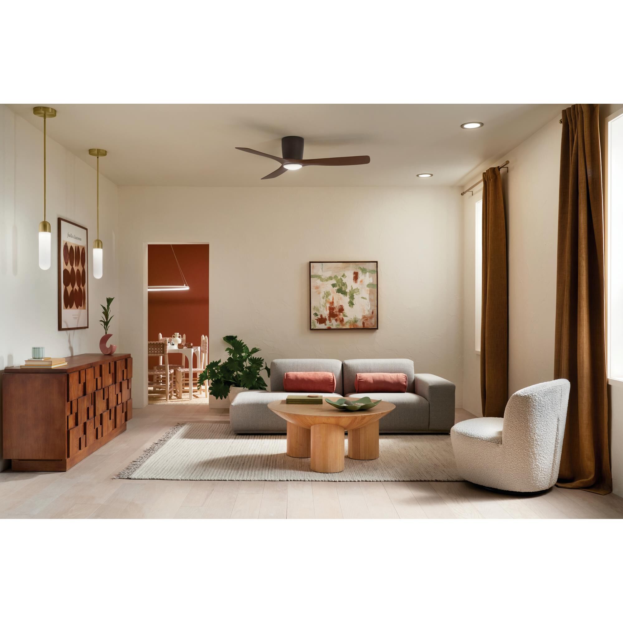 Volos 54 Inch Flush Mount Fan with Light Kit by Kichler Lighting