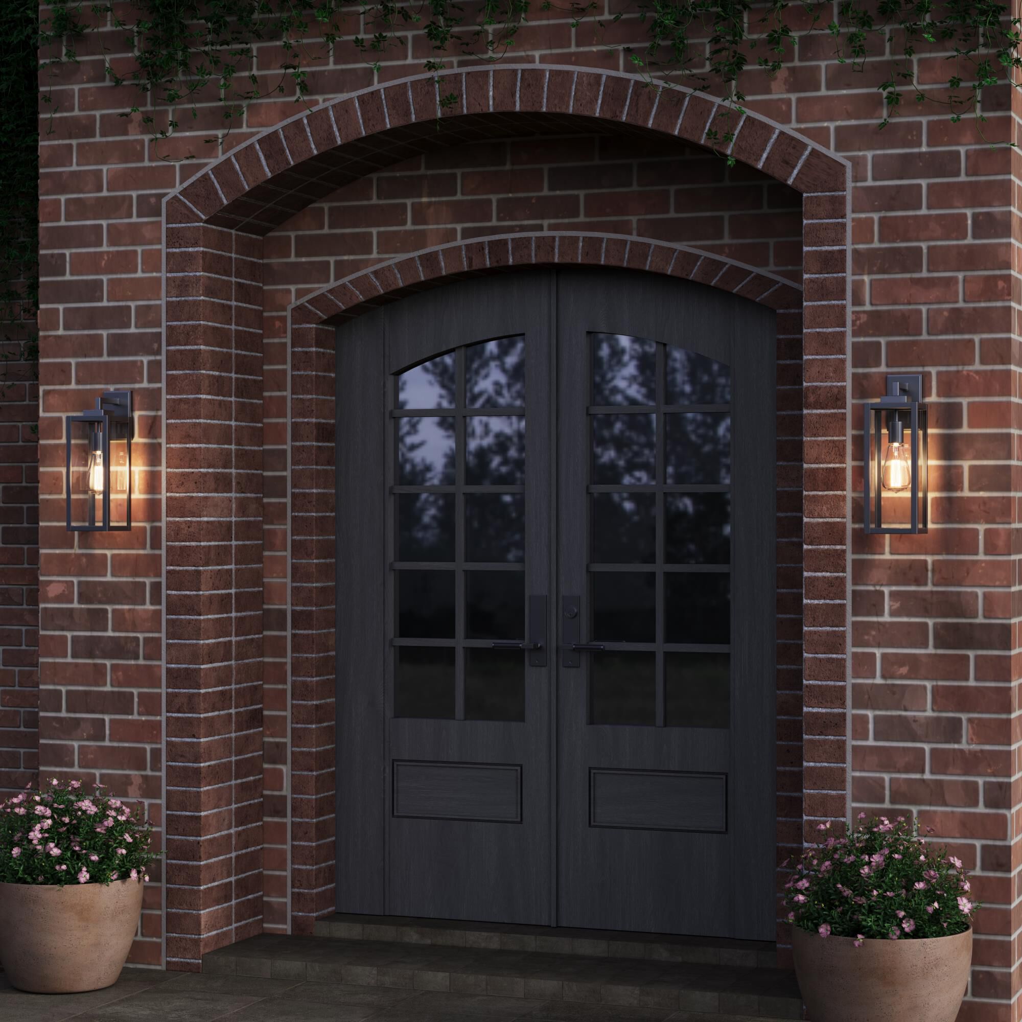 Shown in Powder Coated Black finish and Clear glass