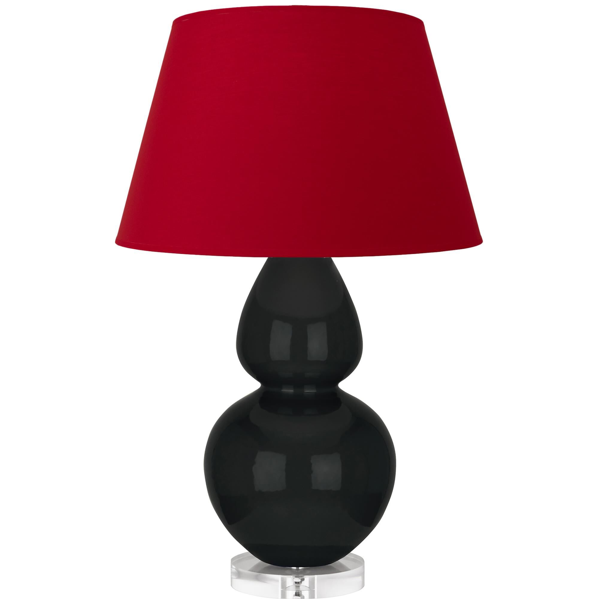 Shown in Obsidian finish and Black and Red shade and Lucite accent