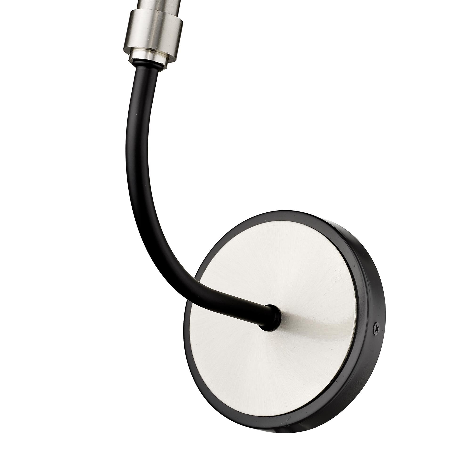 Shown in Matte Black + Brushed Nickel finish and --- glass and --- shade