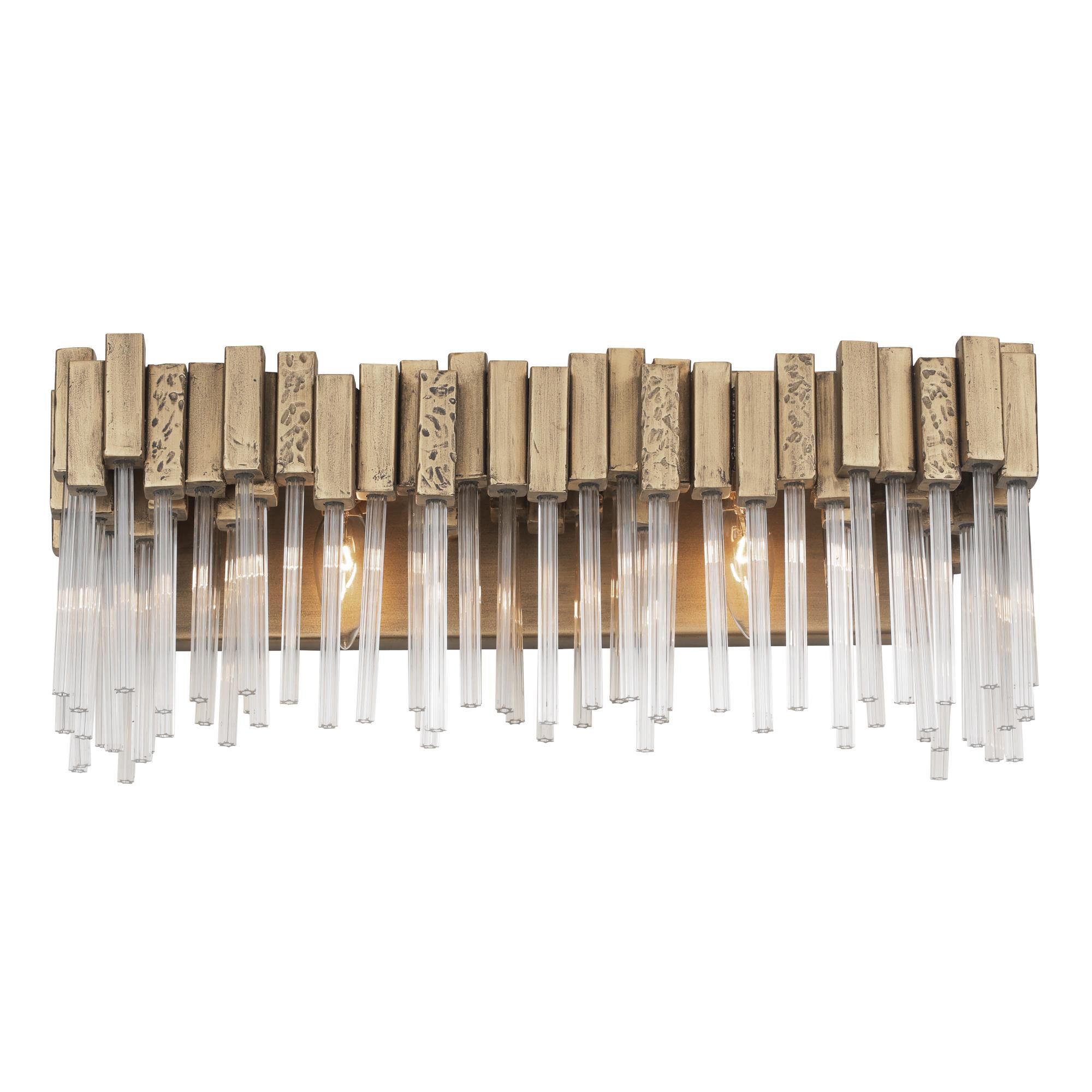 Shown in Havana Gold finish and Clear Fluted glass