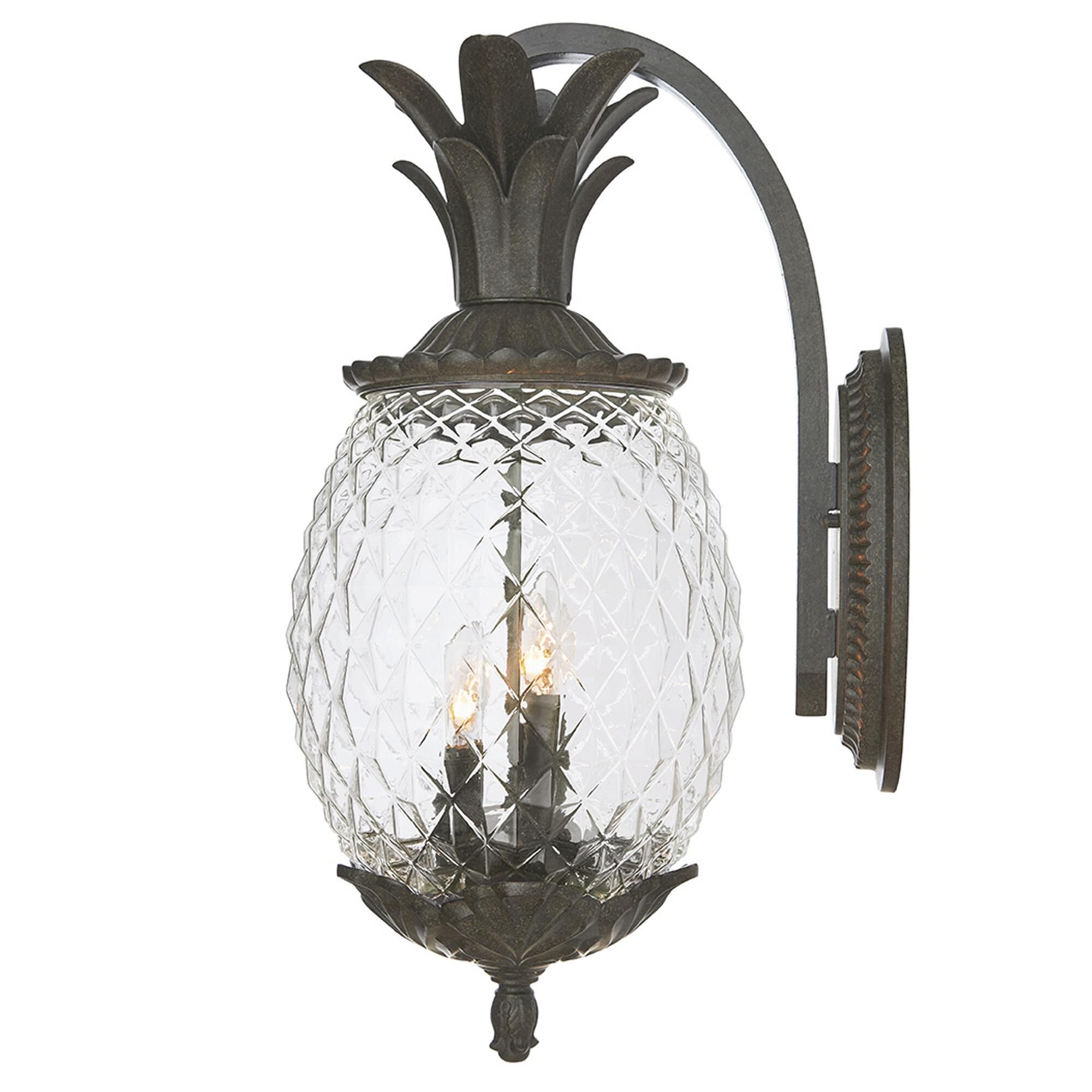 Shown in Black Coral finish and Clear Pineapple glass