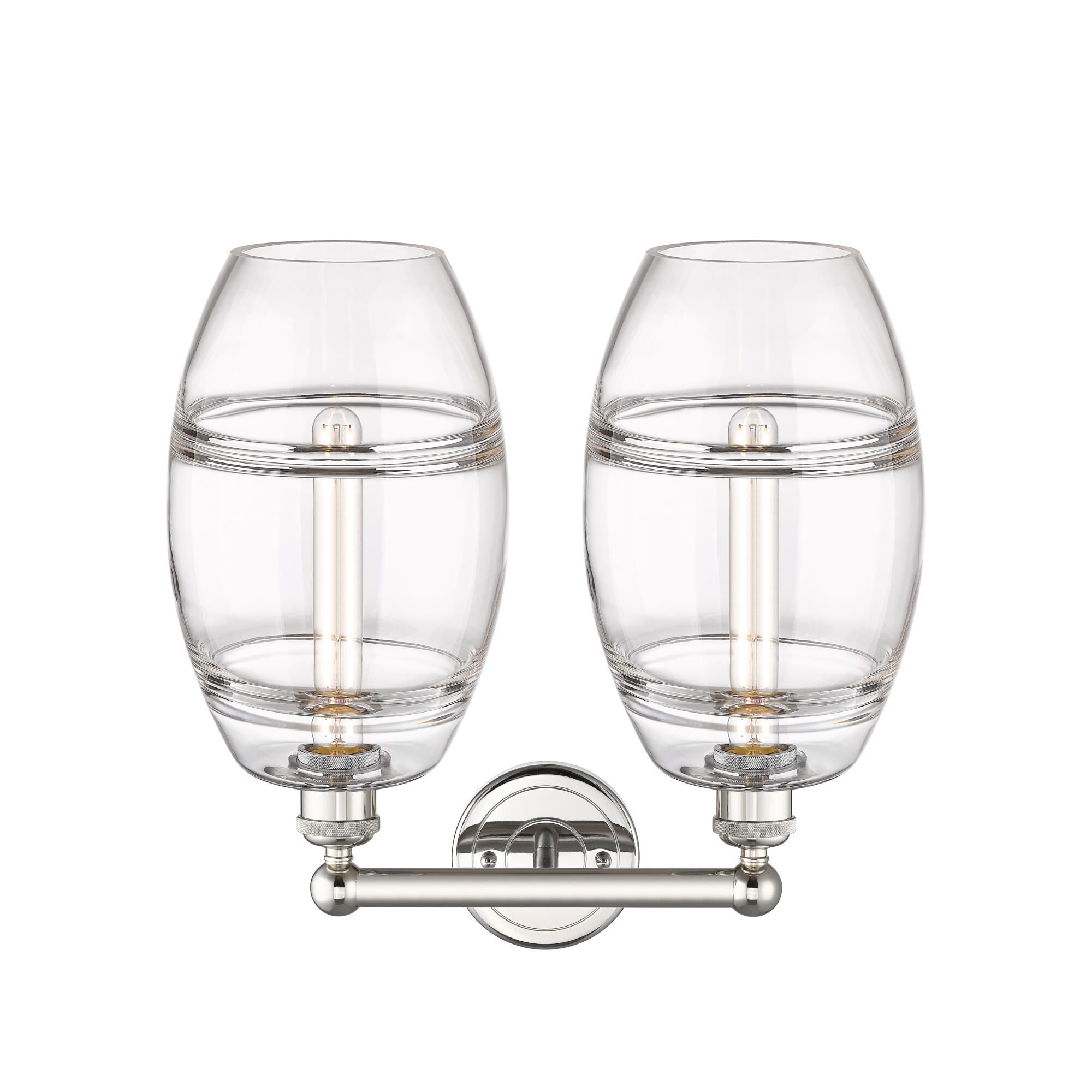 Shown in Polished Nickel finish and Clear glass