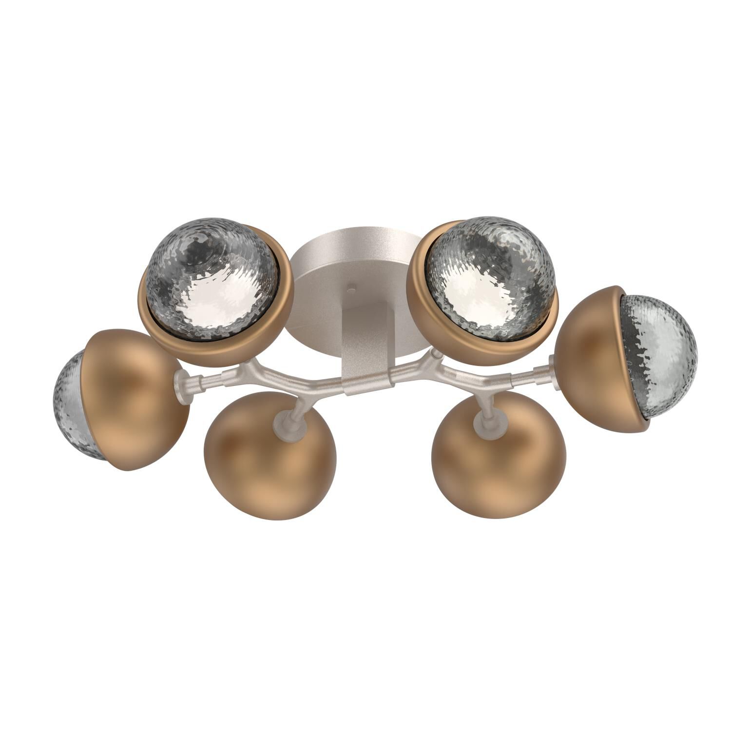 Shown in Beige Silver finish and Smoke glass and Novel Brass accent