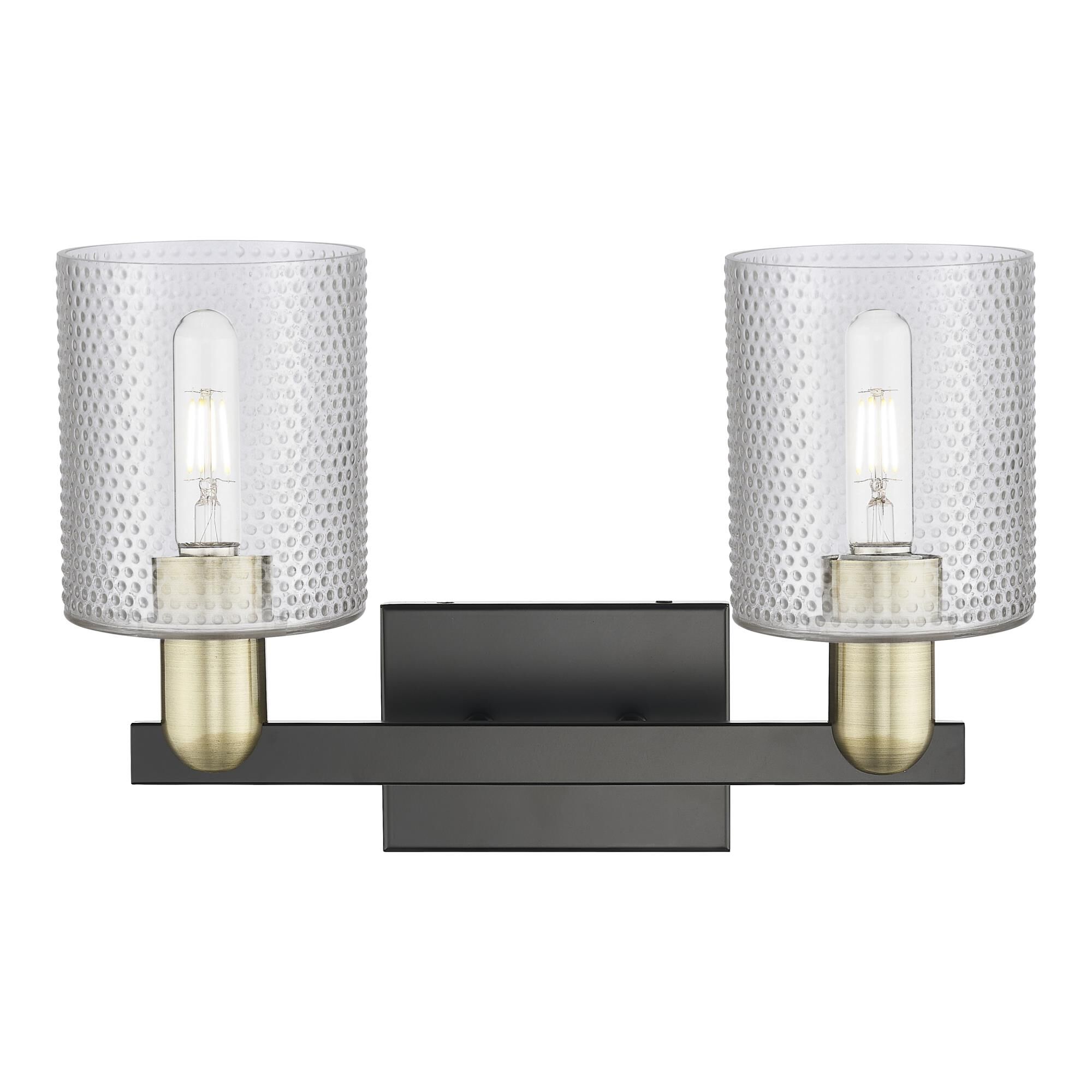 Shown in Black Antique Brass finish and Clear glass