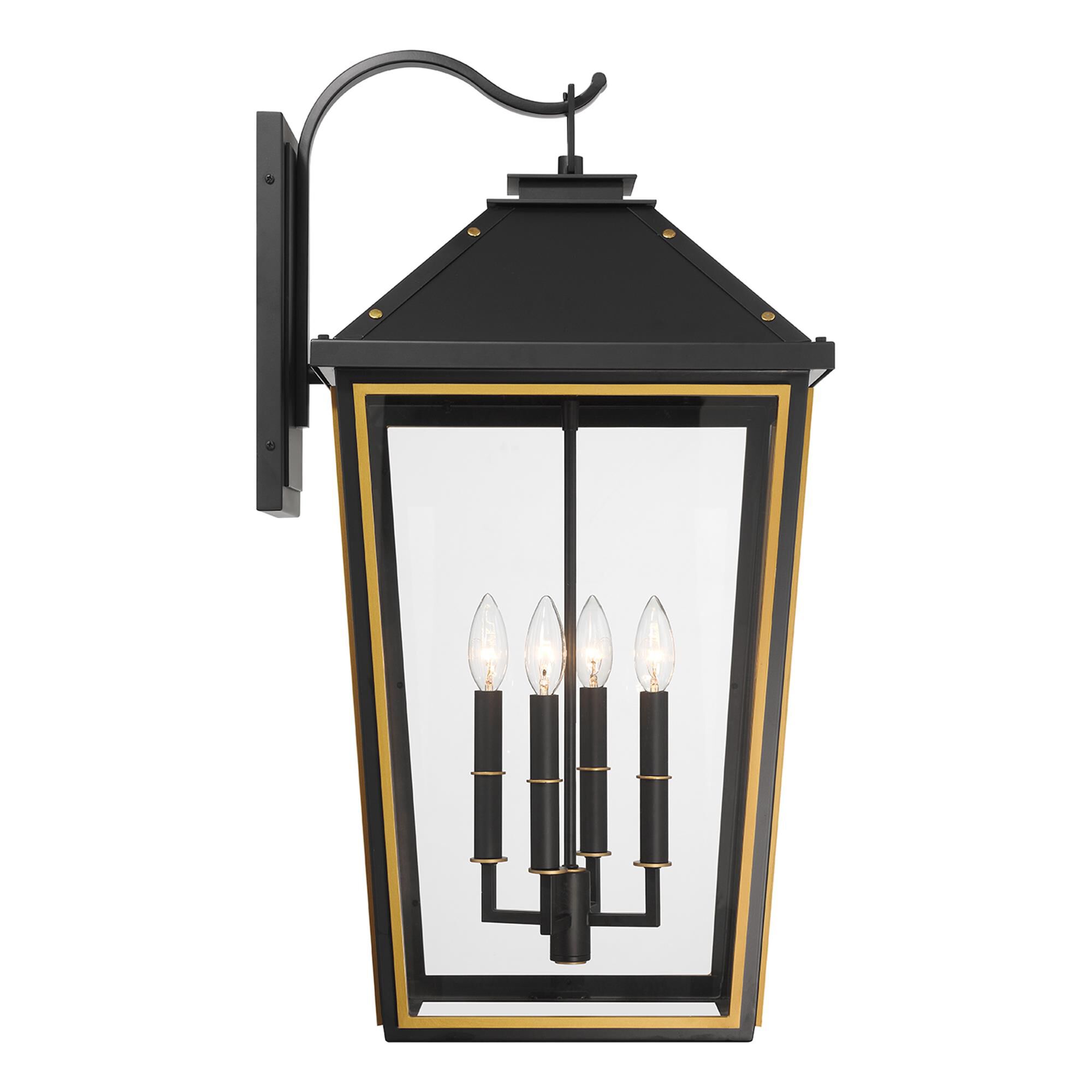 Shown in Matte Black and Textured Gold finish and Clear glass