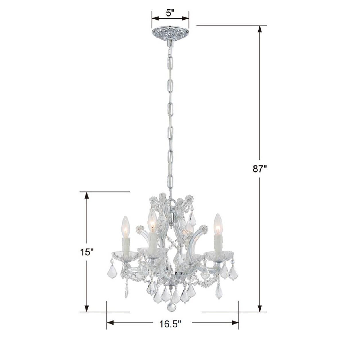 Maria Theresa 16 Inch 4 Light Mini Chandelier by Crystorama