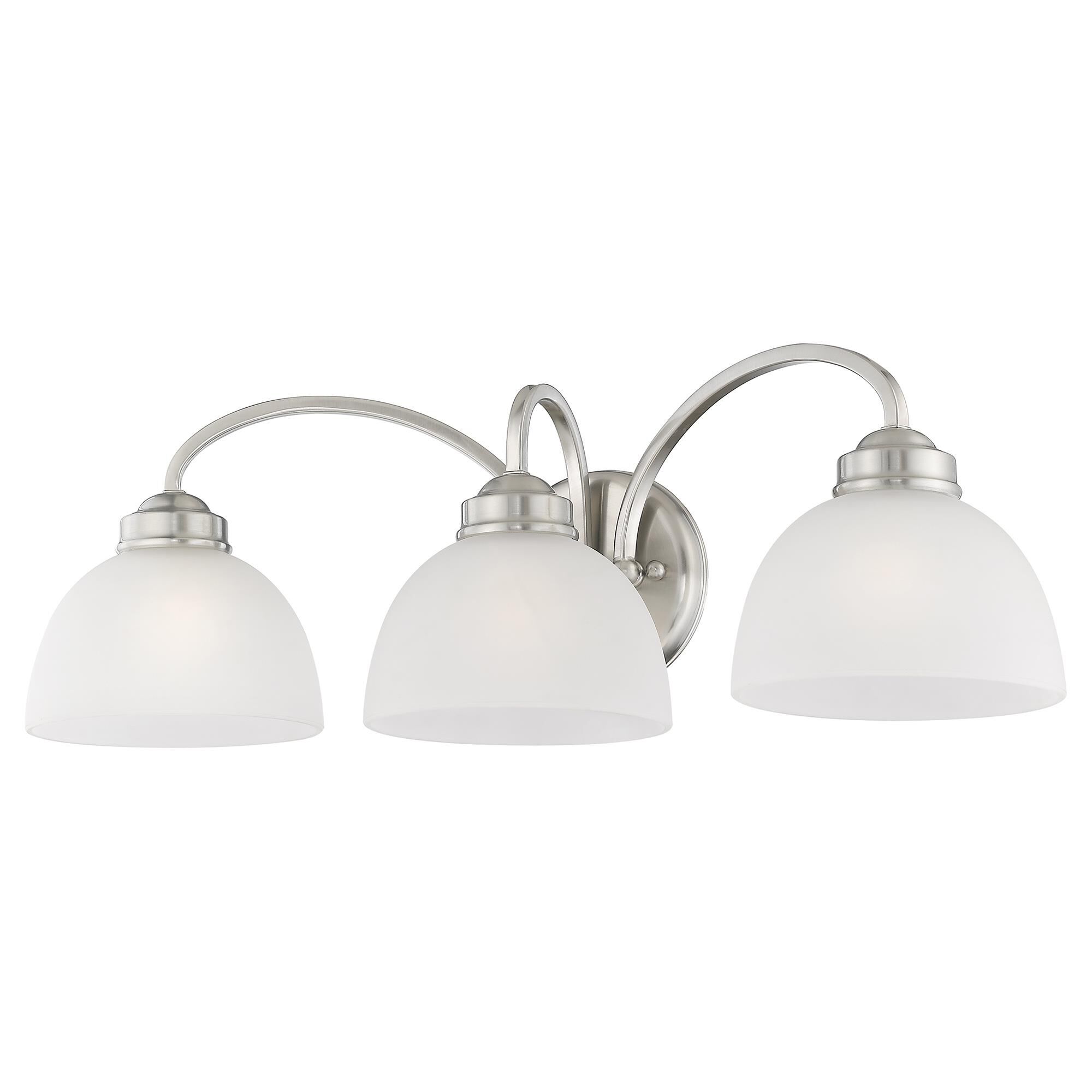 Shown in Brushed Nickel finish and Satin glass