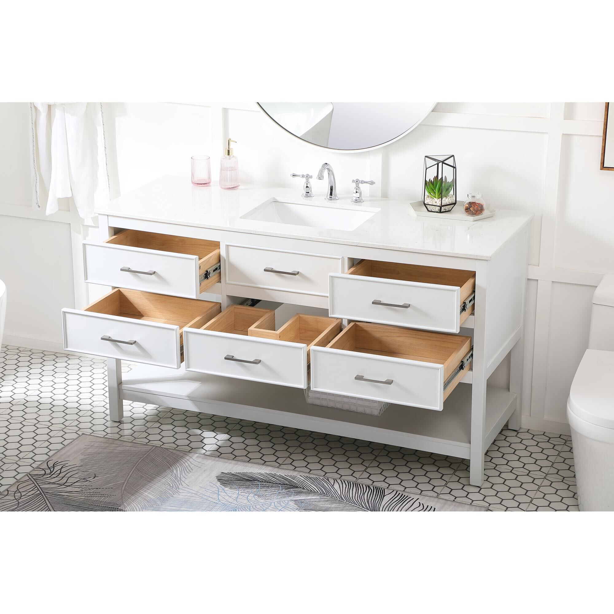 Sinclaire 60 Inch Bath Vanity by Elegant Decor
