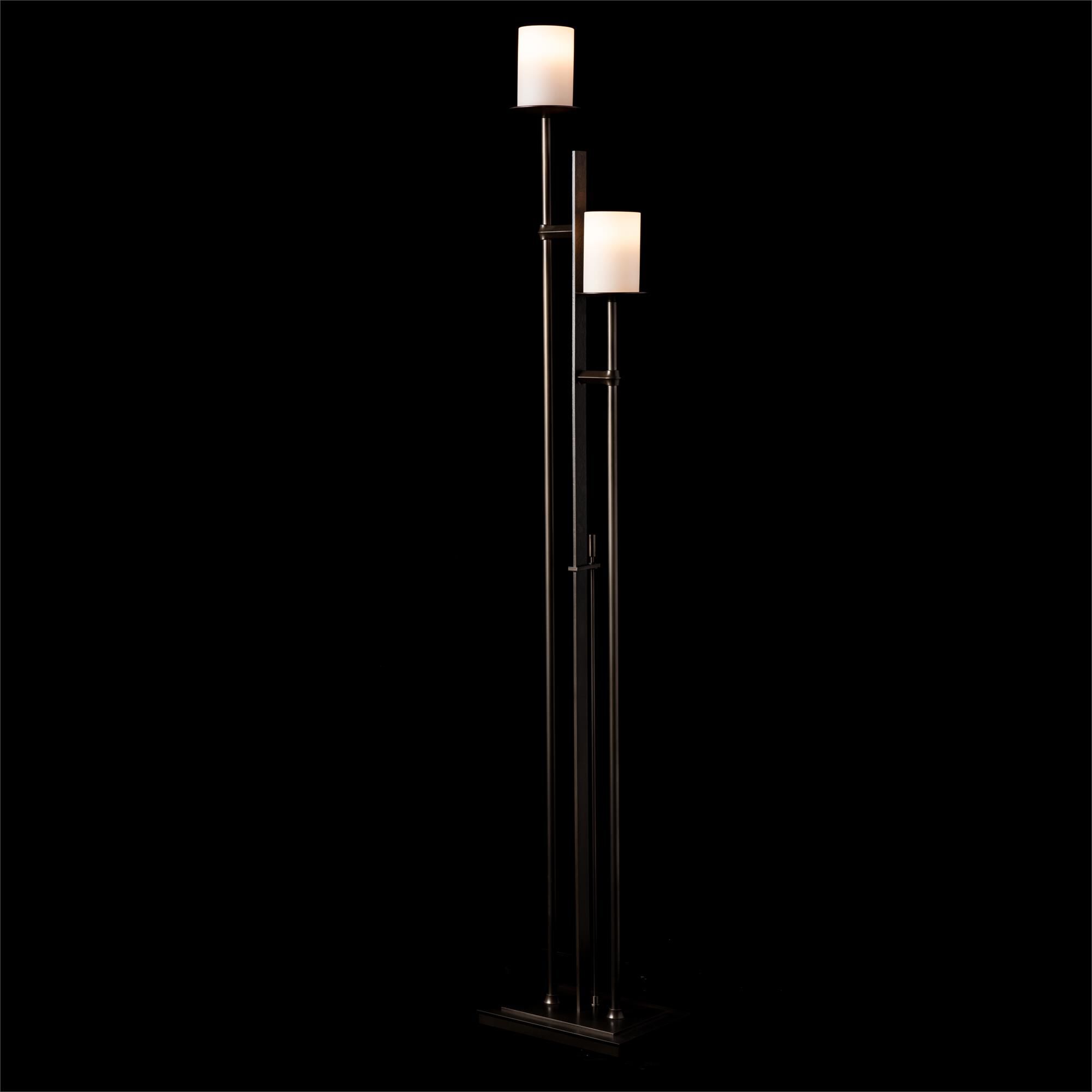 Shown in Dark Smoke finish and Opal glass