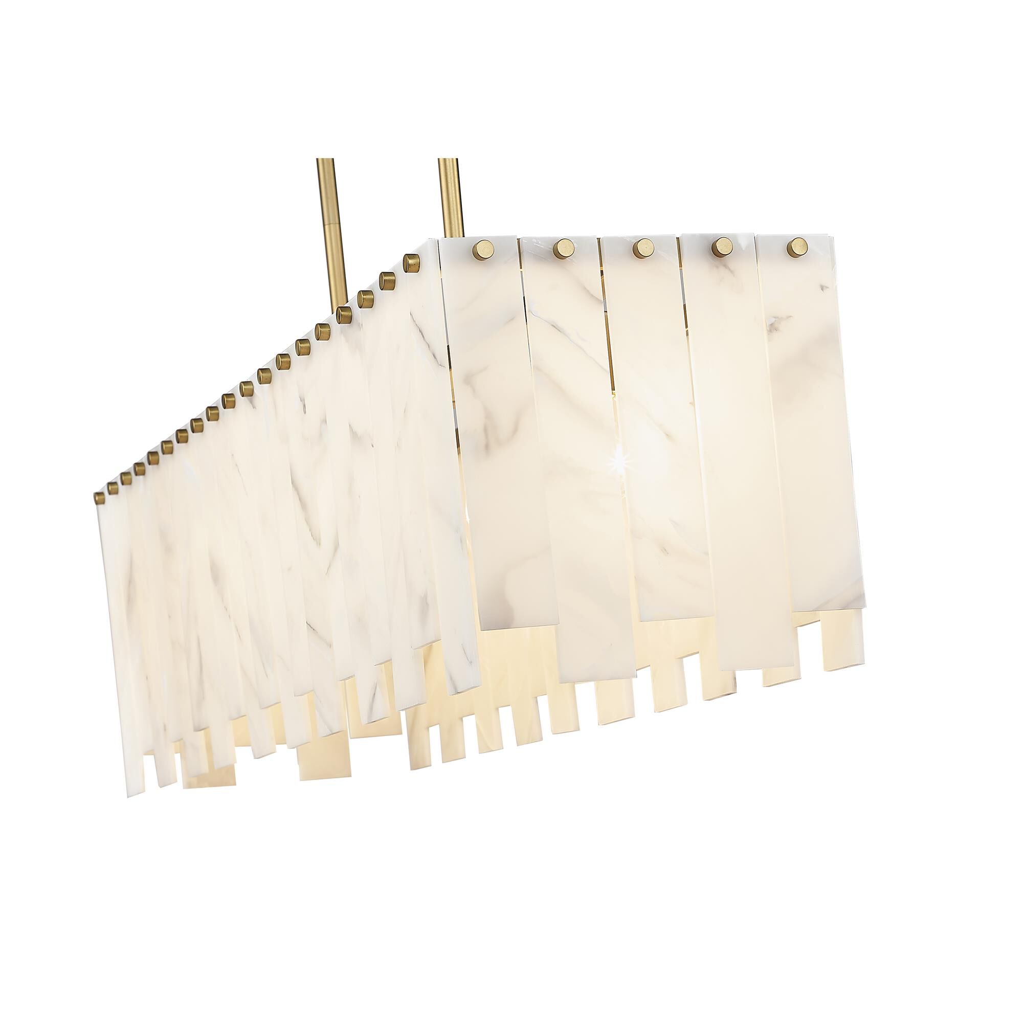Shown in Rubbed Brass finish and Alabaster Resin shade