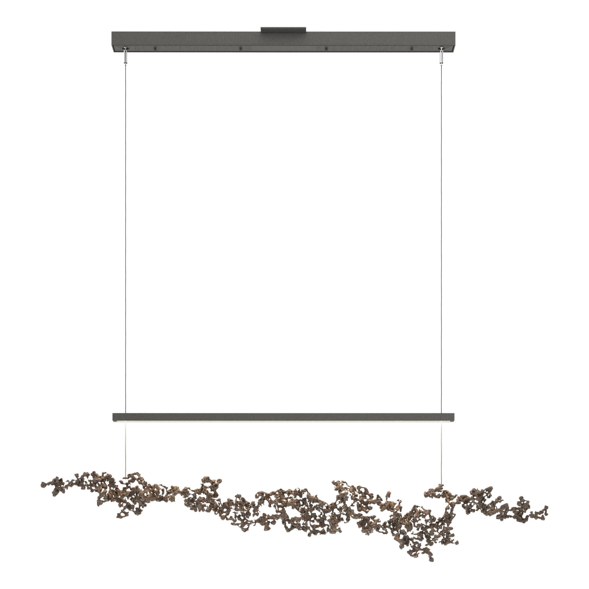 Shown in Natural Iron finish and Bronze Aluminum shade