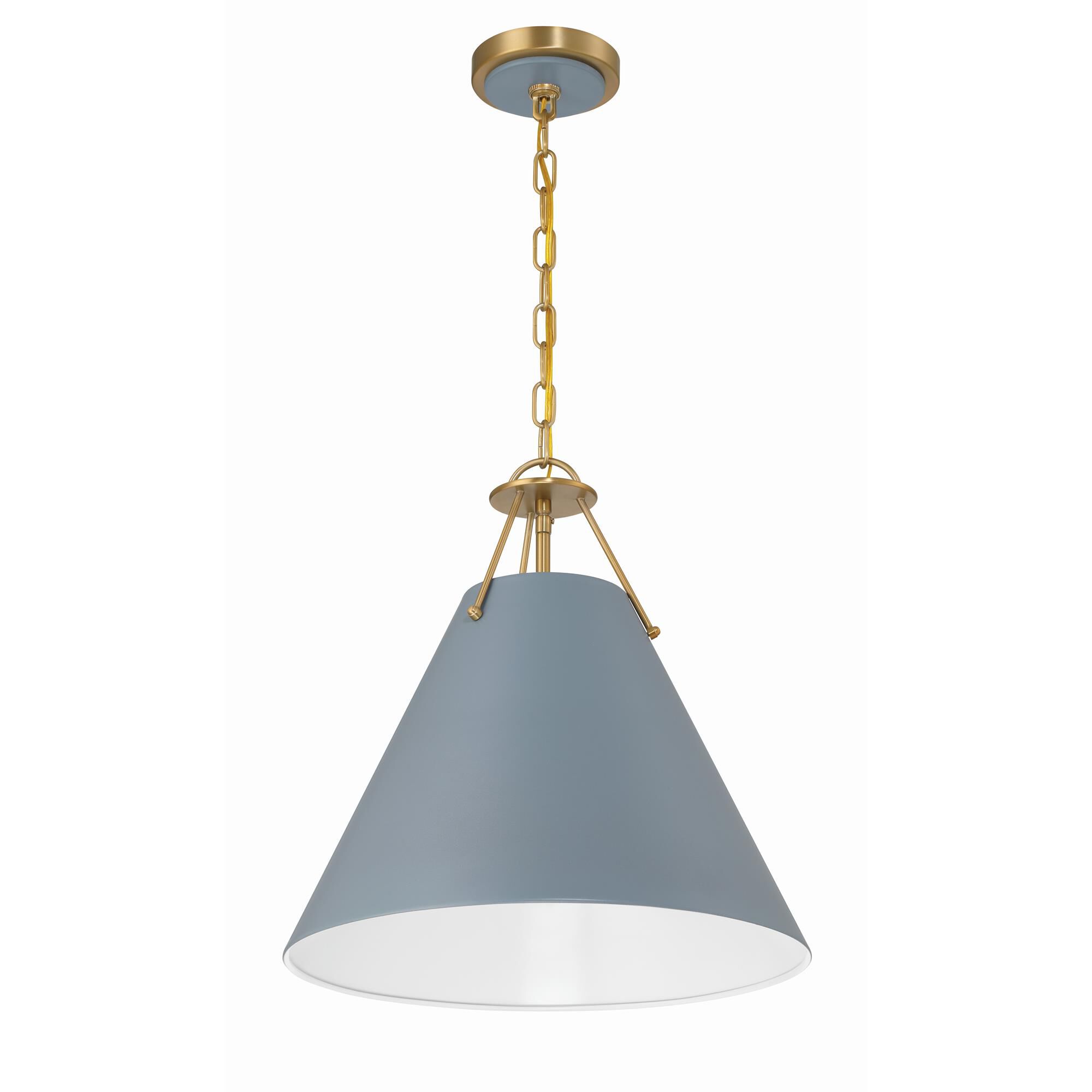 Shown in Vibrant Gold + Blue finish and Steel shade