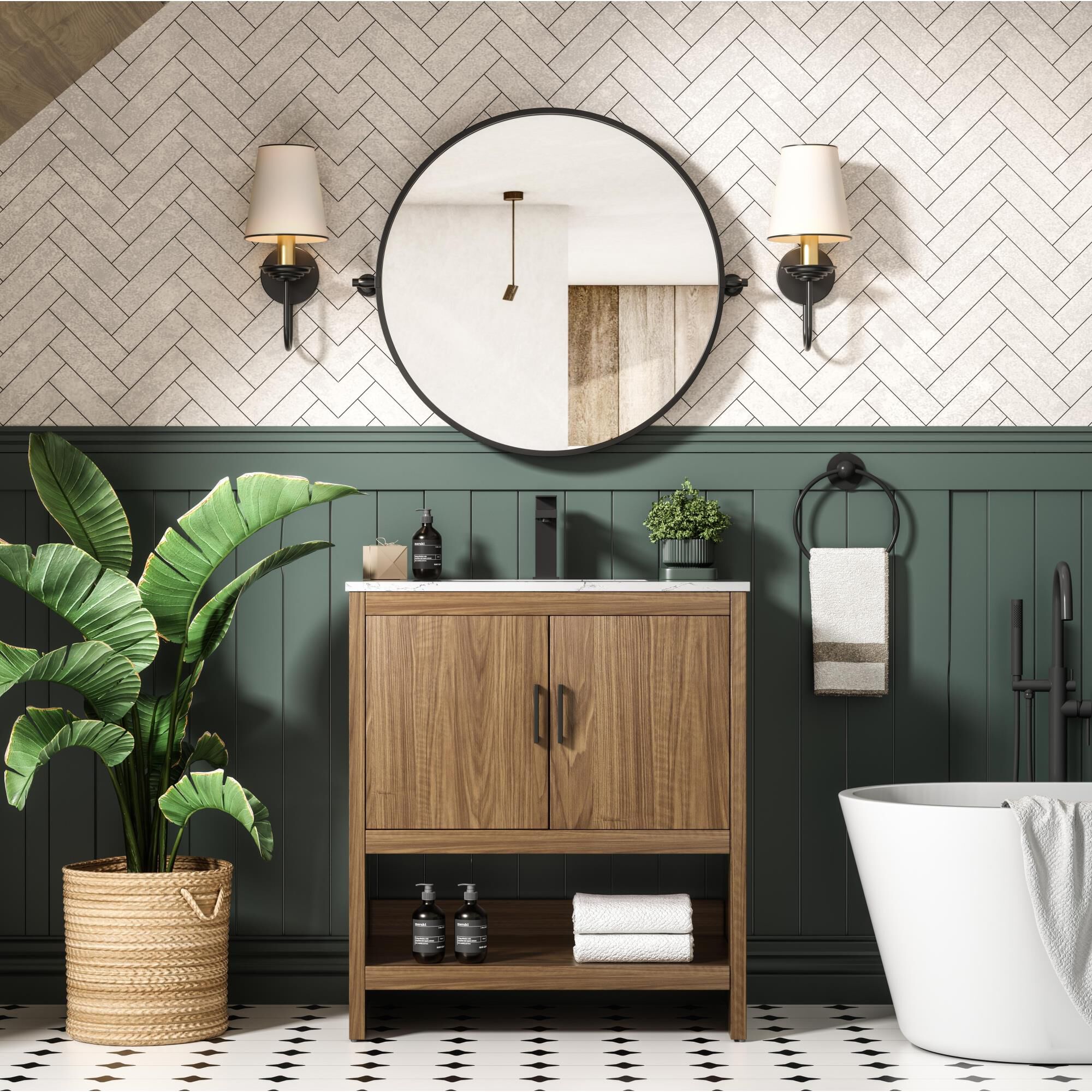 Shown in Walnut Brown finish