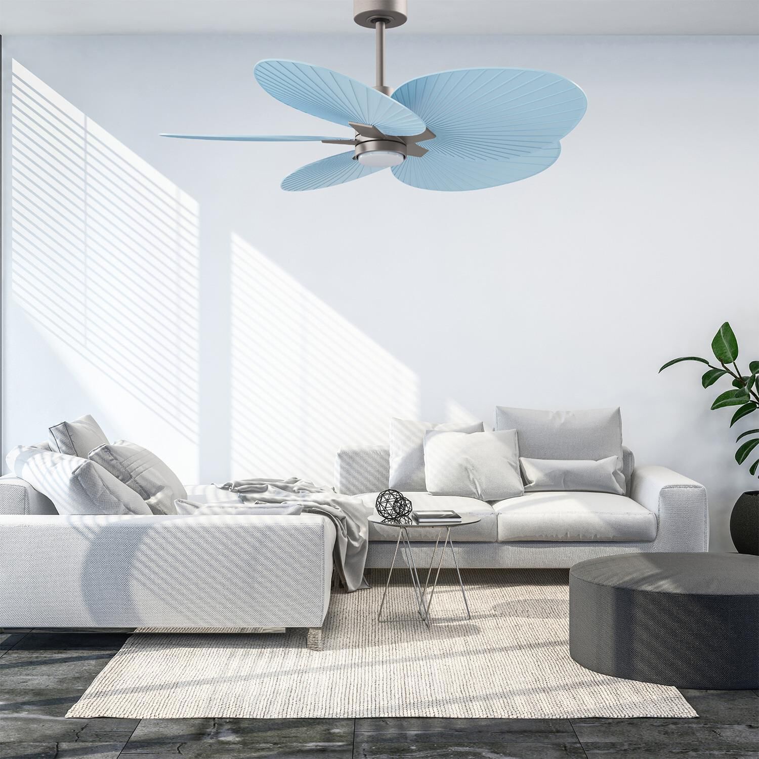 Alessandra Tropical Outdoor Rated 48 Inch Ceiling Fan with Light Kit by Matthews Fan Company