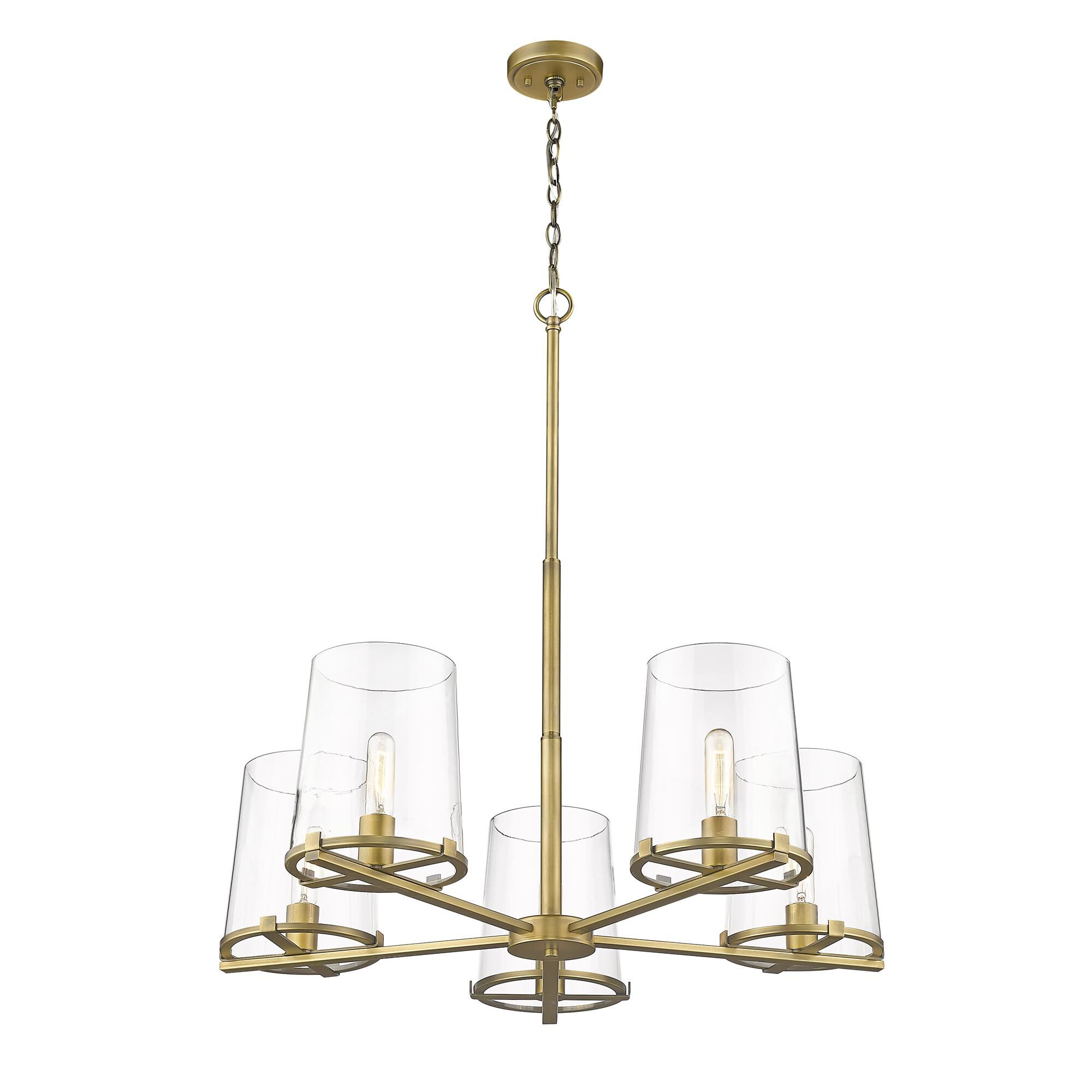 Shown in Rubbed Brass finish and Glass shade