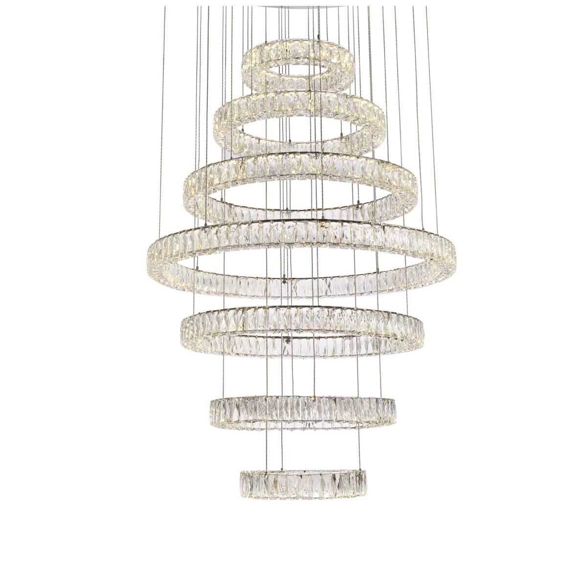 Monroe 40 Inch 7 Light LED Chandelier by Elegant Lighting