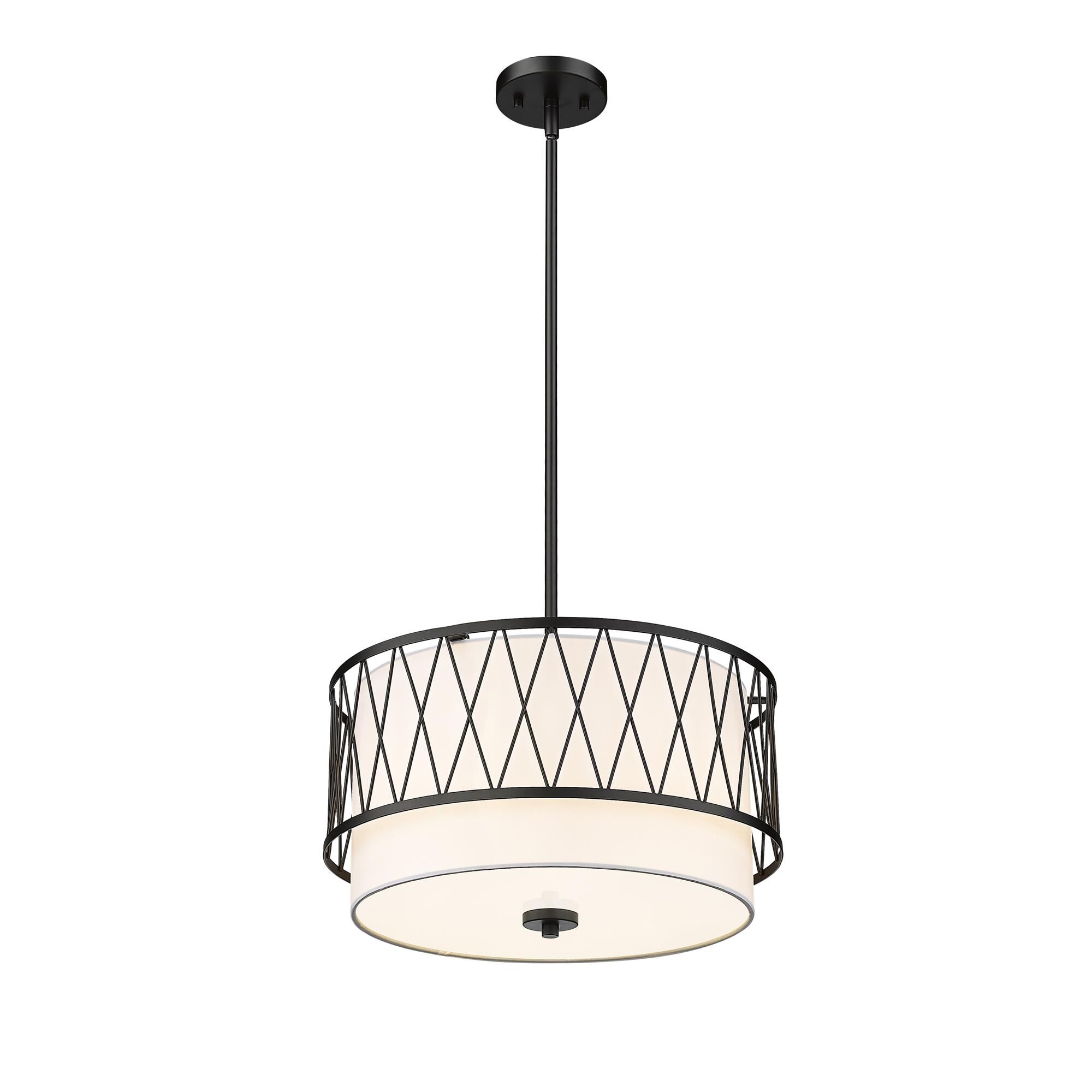 Shown in Matte Black finish and White glass and White shade