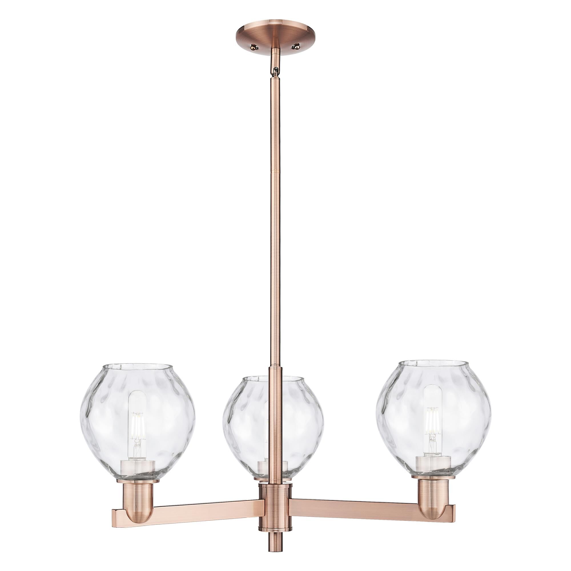 Shown in Antique Copper finish and Clear glass