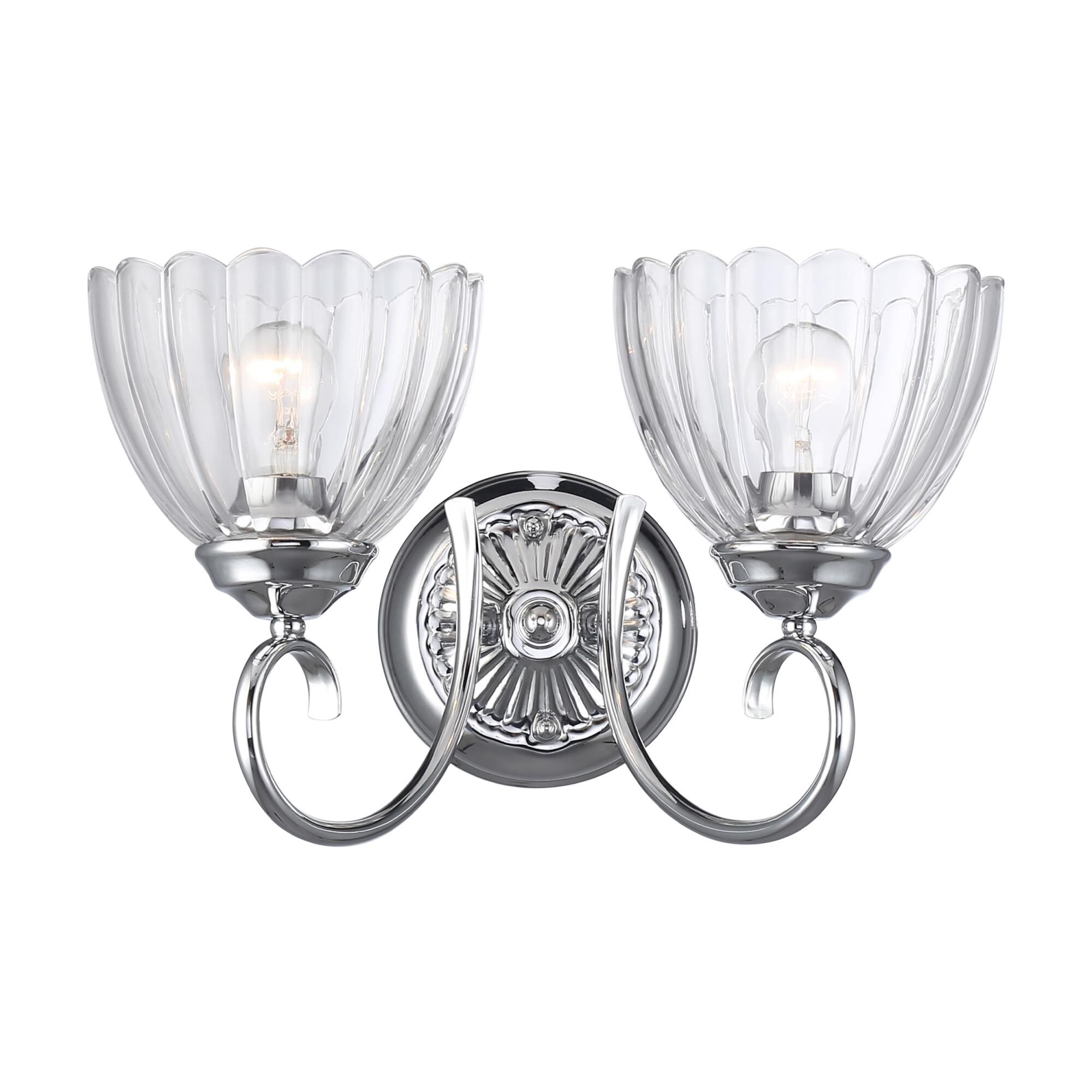 Shown in Chrome finish and Clear glass