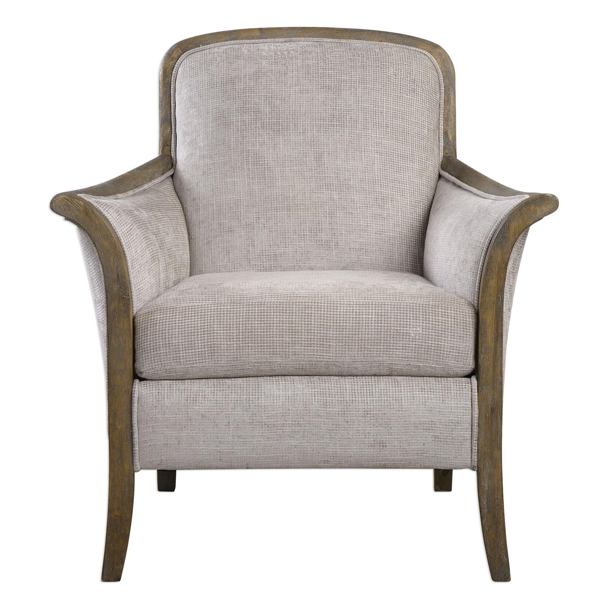 Shown in Solidly Constructed Chair Featuring Exposed Hardwood Finished In A Weathered Pecan And Tailored In S finish