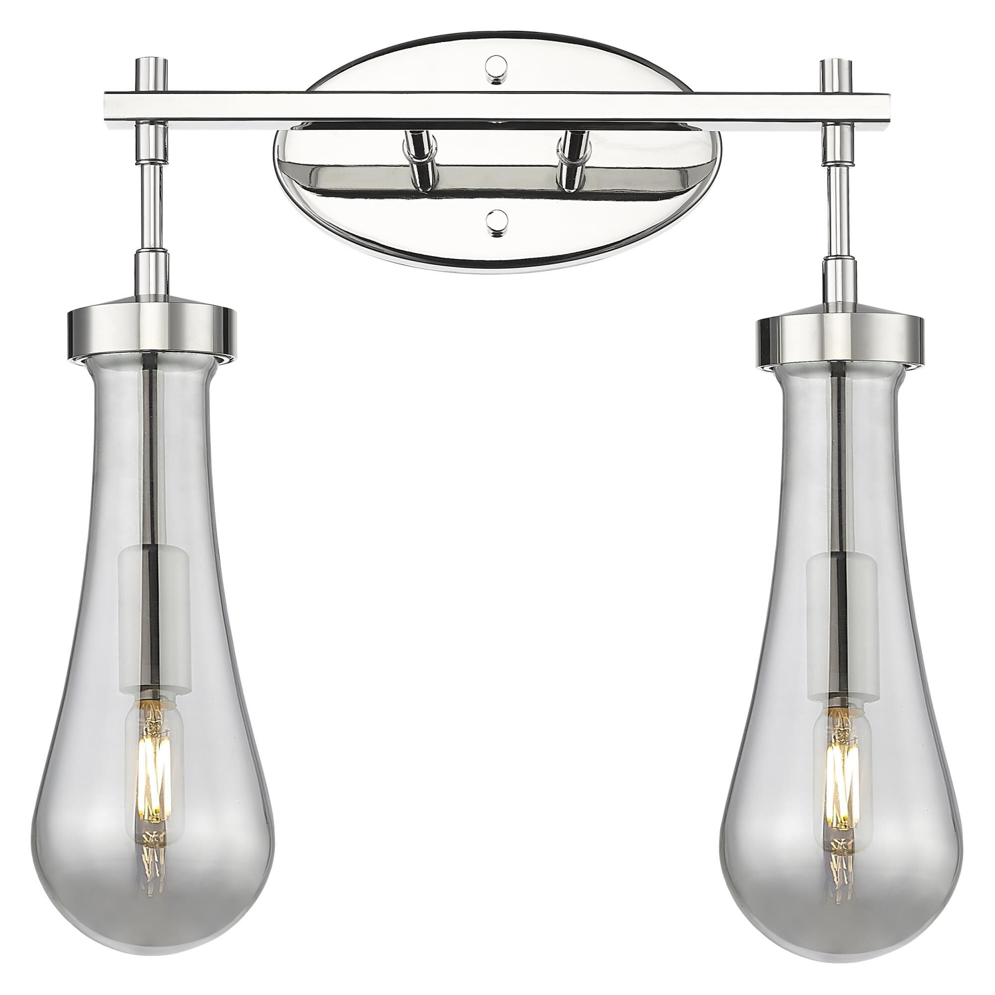 Shown in Polished Nickel finish and Light Smoke glass