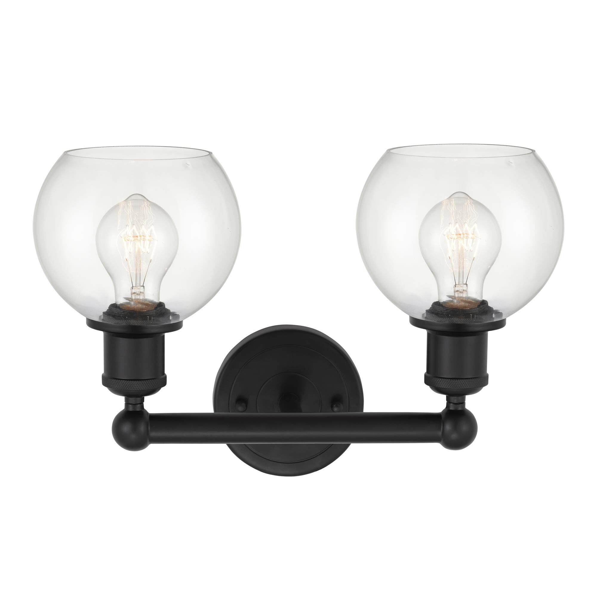Shown in Matte Black  finish and Clear glass