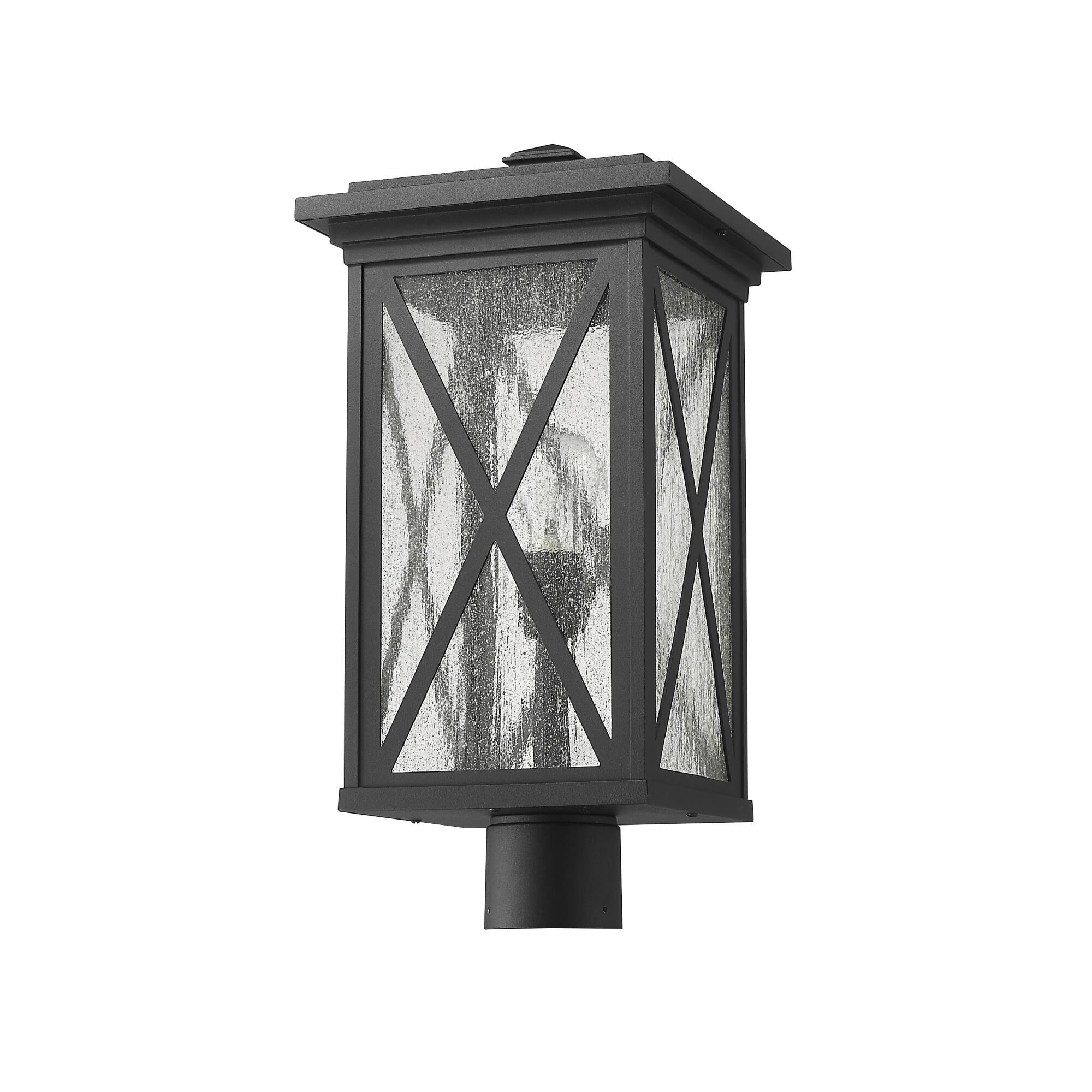 Shown in Black finish and Glass shade