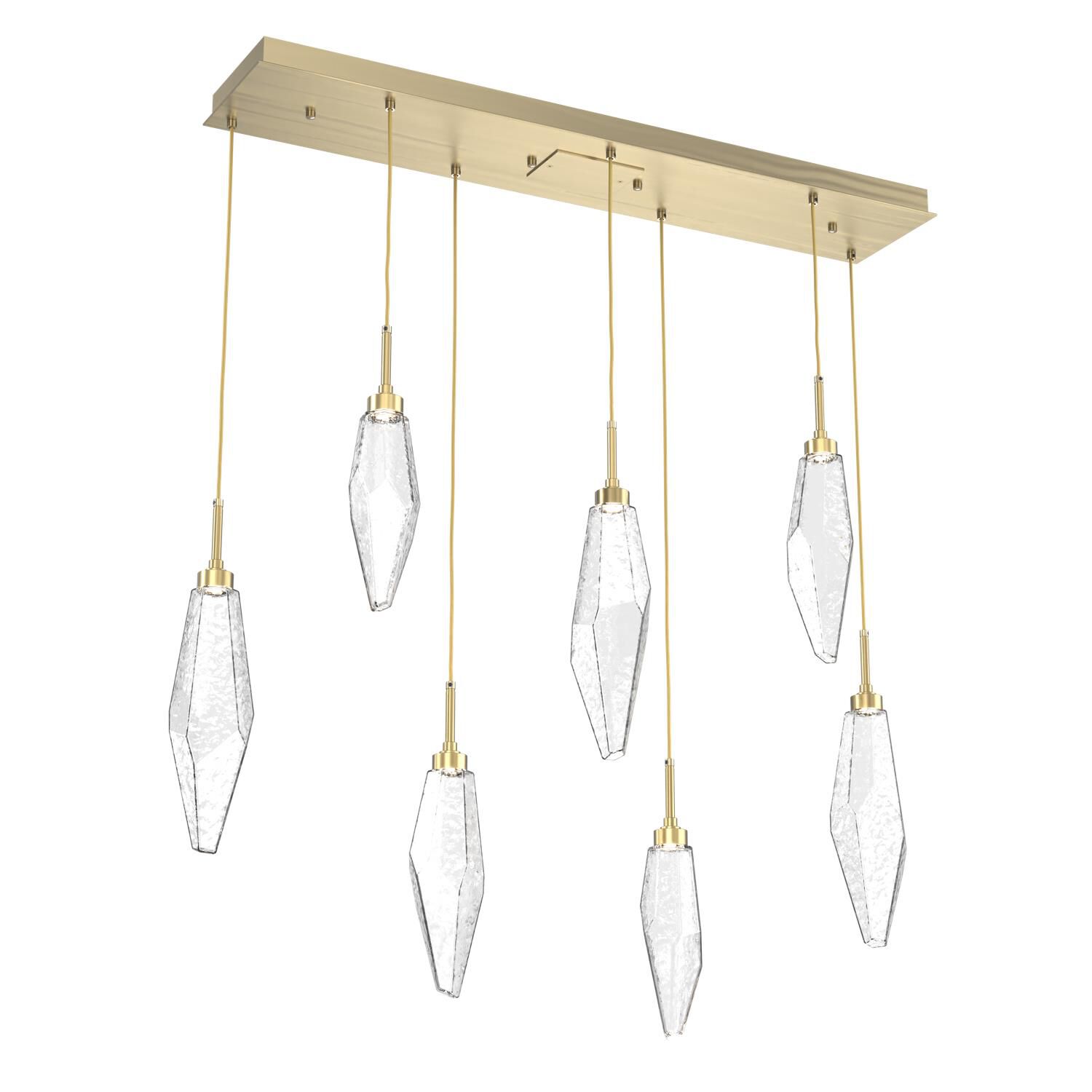 Shown in Novel Brass finish and Chilled Clear glass