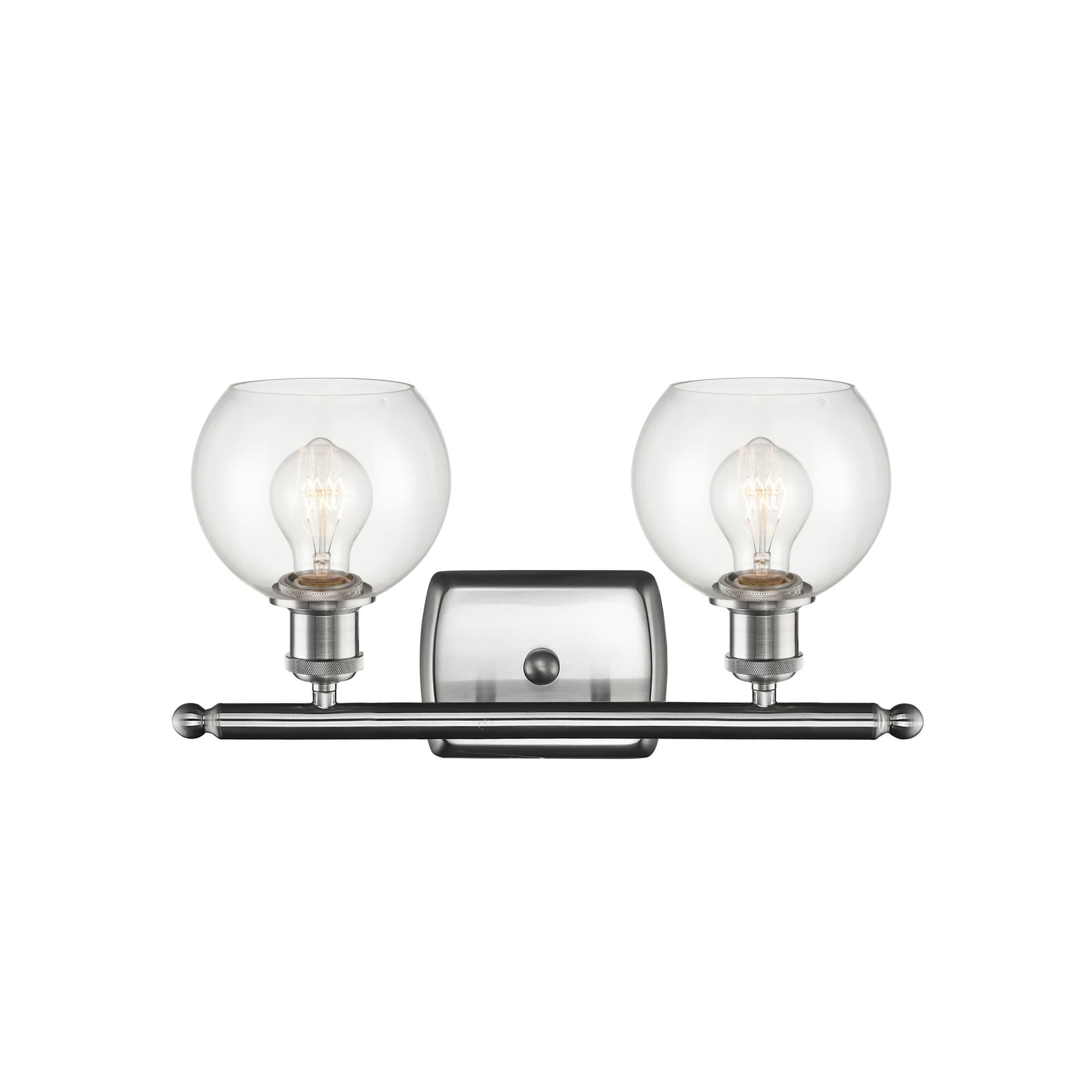 Shown in Brushed Satin Nickel finish and Clear Athens glass and No Shade shade